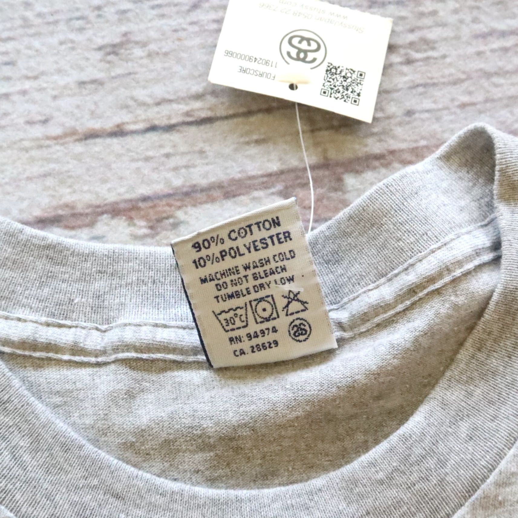 Vintage VINTAGE Stussy N4 Tee Shirt XL Gray Mens Shirt N4 Tee USA 90s Stussy Vintage Shirt Size US XL / EU 56 / 4 - 7 Thumbnail