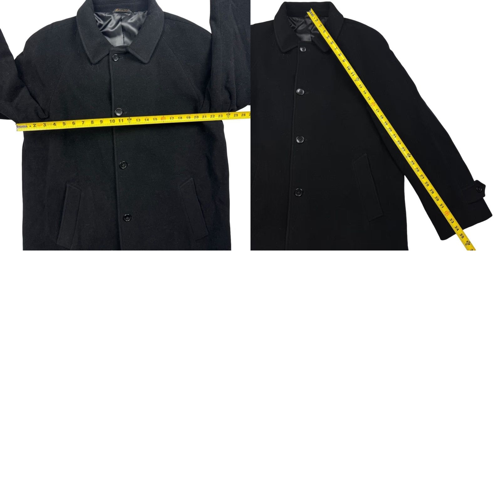 Vintage Battaglia Men’s Wool/Cashmere Trench Over Coat Black 44L US 54 EU Men Coat Long Overcoat Button Wool/Cashmere Black Mens 44L Size US S / EU 44-46 / 1 - 8 Thumbnail