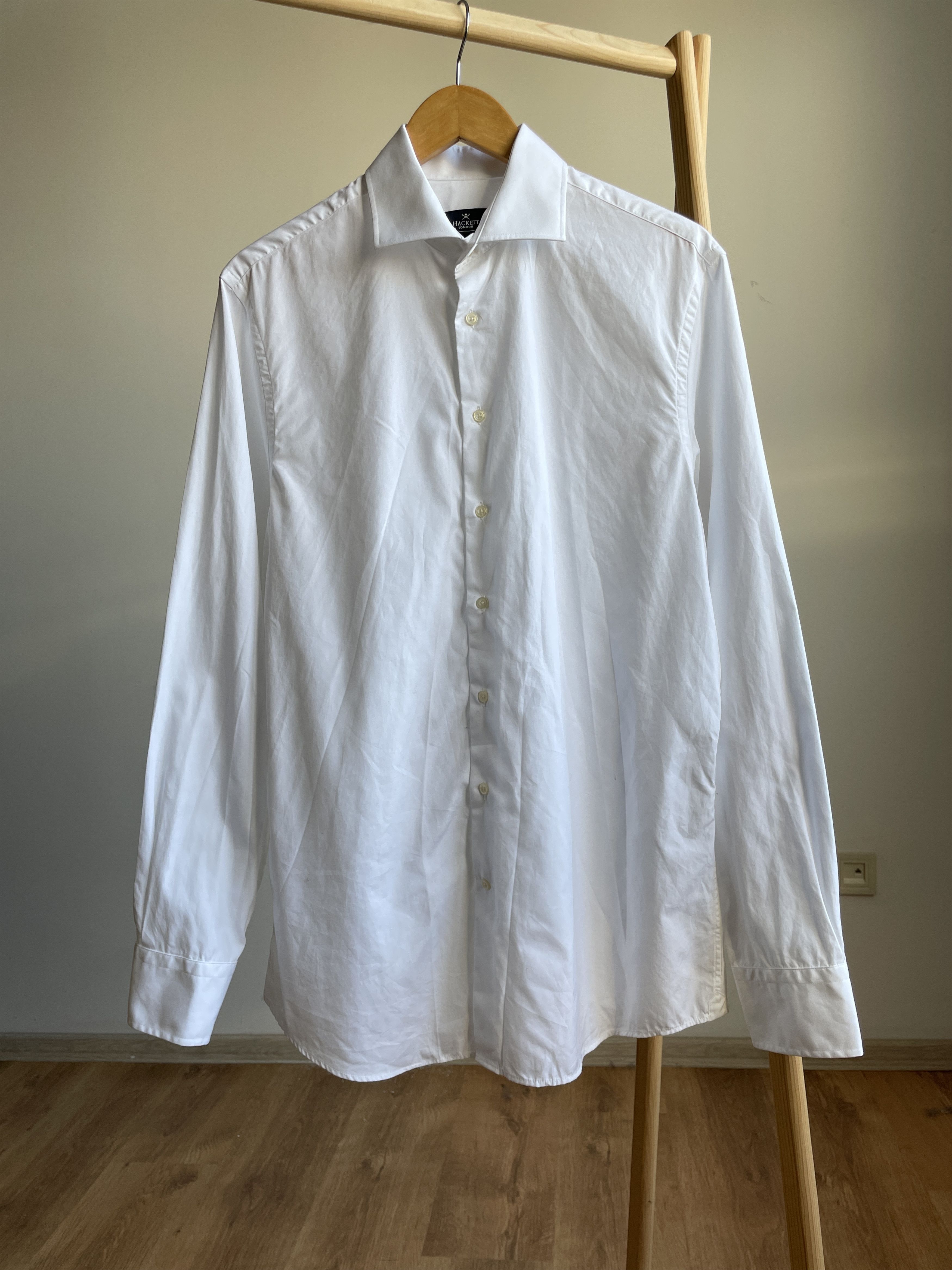 Hackett Hackett Poplin White Classic Fit Dress Shirt Size 41 Size 40R - 1 Thumbnail
