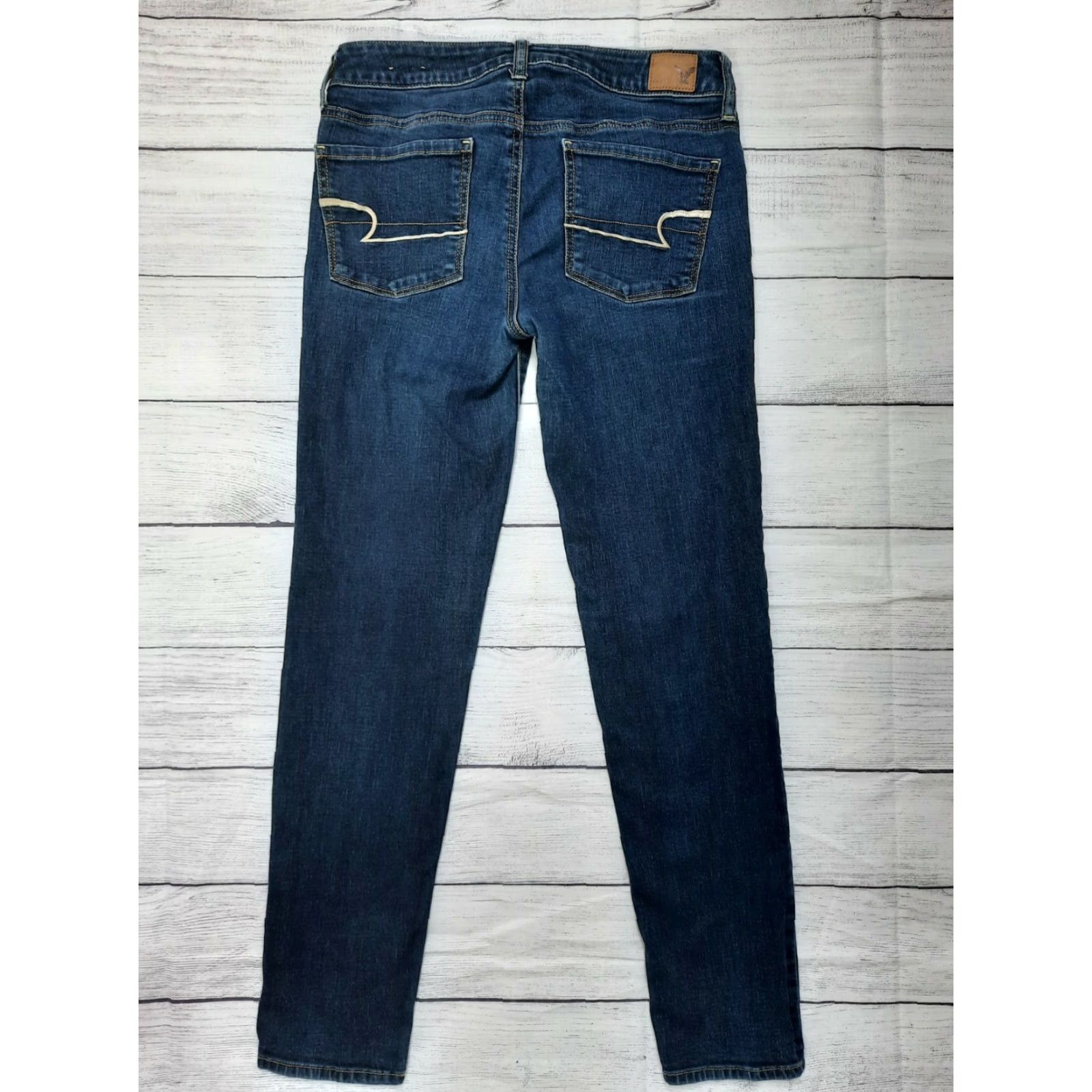 American Eagle Outfitters American Eagle Outfitters Jeans Skinny Women 6 28x28 Dark Wash Mid-Rise Stretch Denim Blue Size 28" / US 6 / IT 42 - 2 Thumbnail
