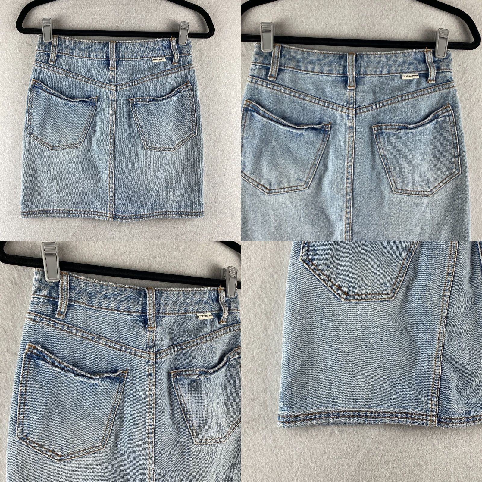 Billabong Billabong Denim Skirt Womens 24 Blue Mini Straight Ripped Distressed Light Wash Skirt Womens 24 Blue Billabong Denim Skirt Short Mini Size 42" / US 20 - 9 Thumbnail