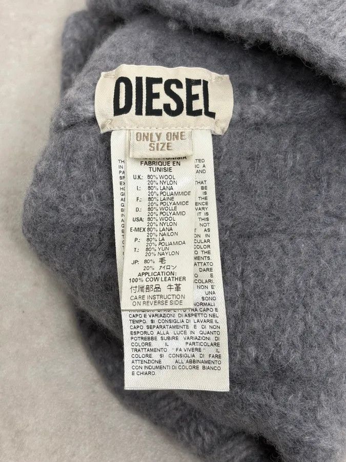 Diesel Diesel Grey Wool Attached Beanie Size ONE SIZE - 8 Thumbnail