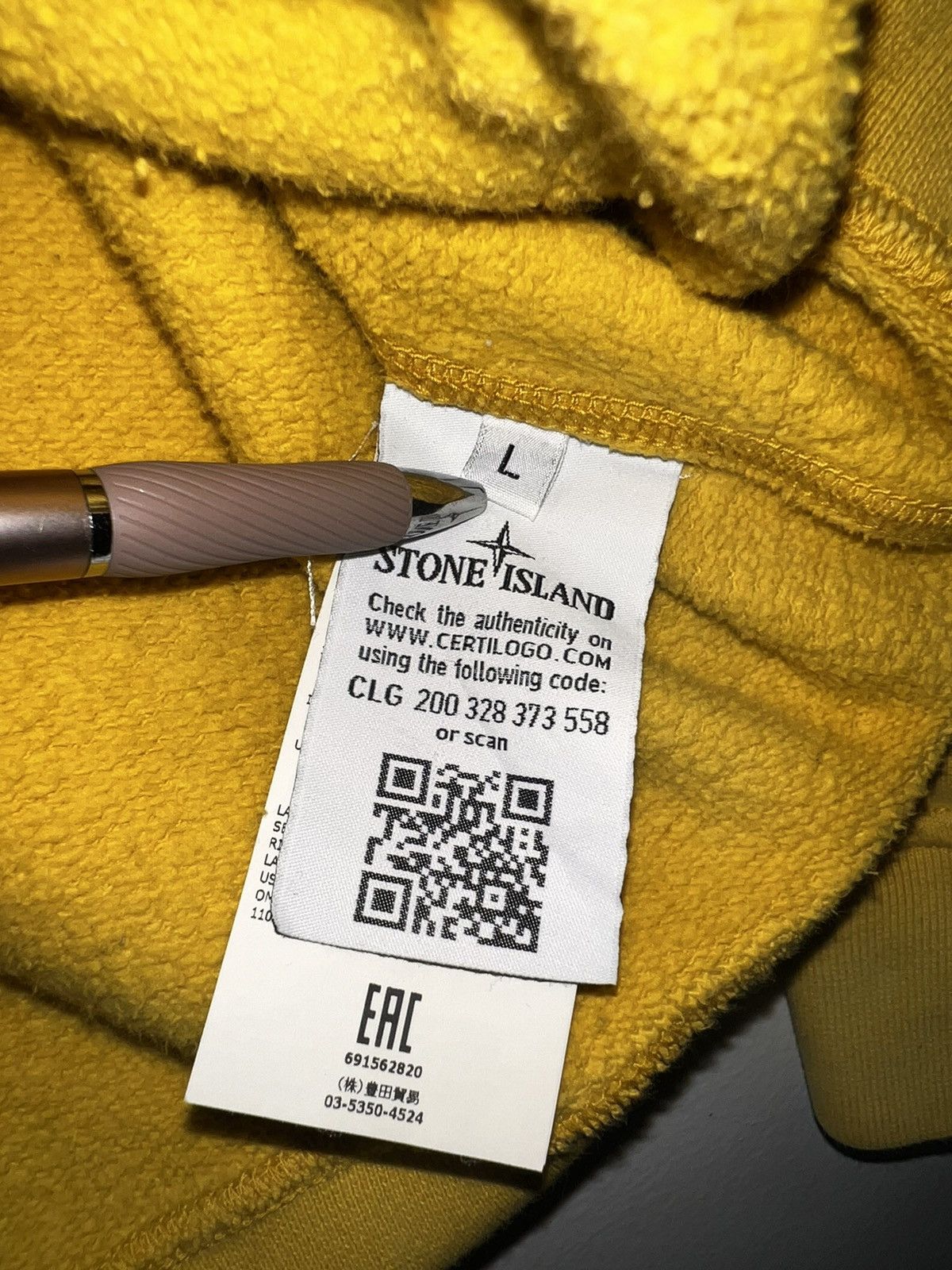 Stone Island Stone Island Yellow Hoodie Size US L / EU 52-54 / 3 - 5 Thumbnail