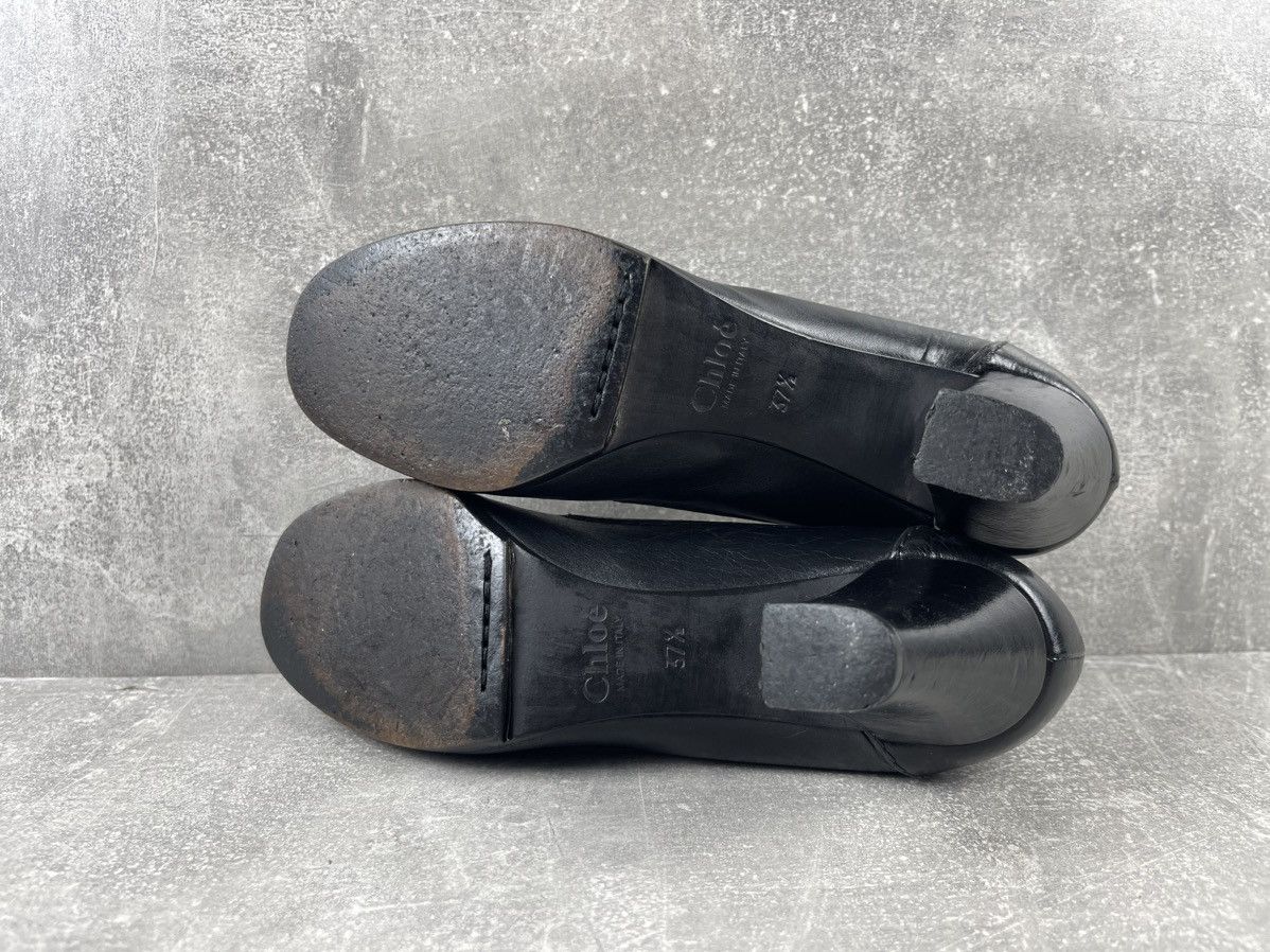 Chloe × Vintage Chloe Black Formal Logo Opium Leather Heels Luxury Shoes Size US 7.5 / IT 37.5 - 7 Thumbnail