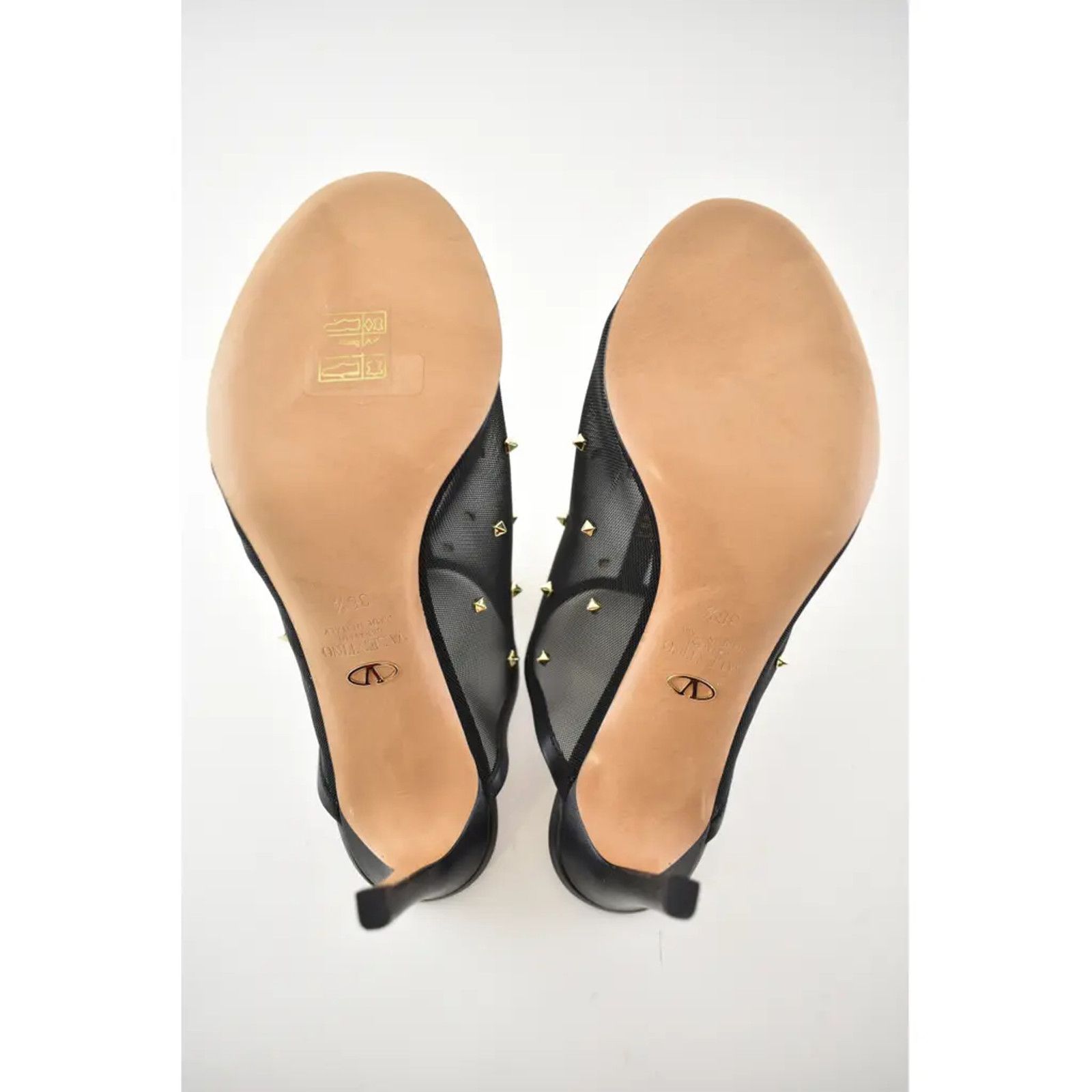 Valentino Valentino Rockstud Black Shining Mesh Mule Slide Backless Size US 6.5 / IT 36.5 - 10 Thumbnail