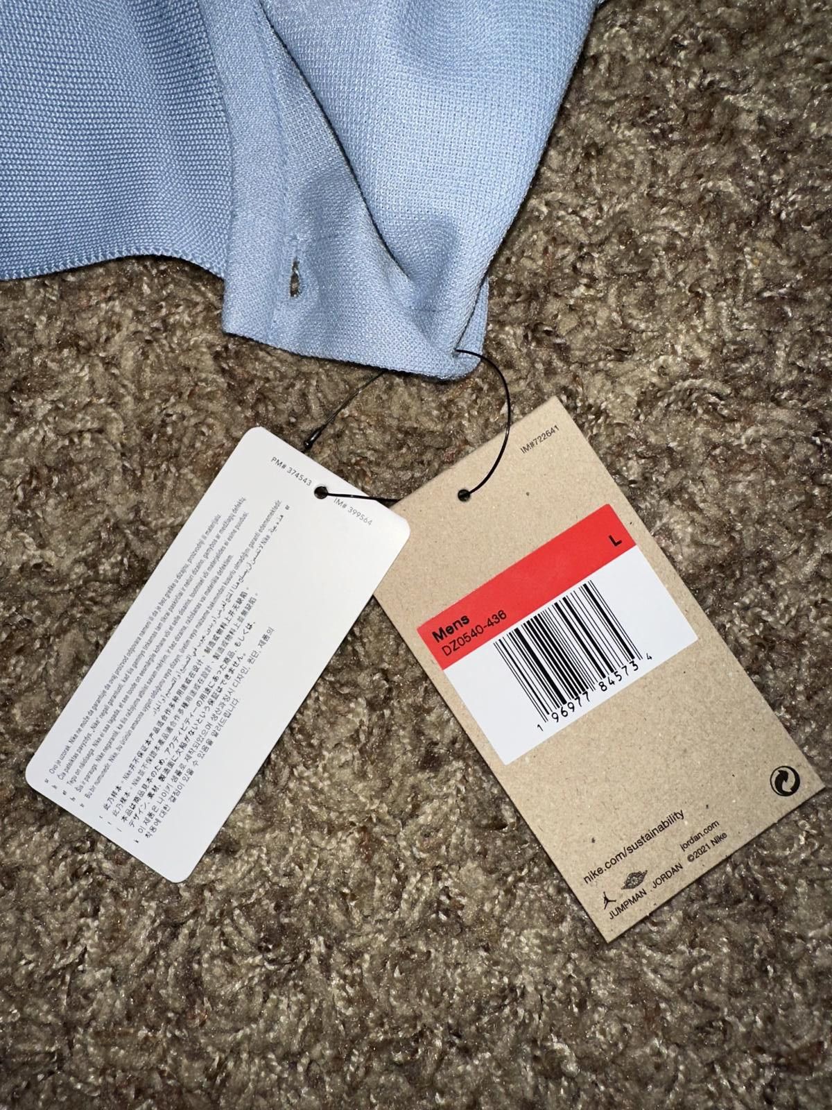 Designer Nike Air Jordan Men’s Dri-Fit Golf Light Blue Polo Shirt Sample Size US L / EU 52-54 / 3 - 8 Thumbnail