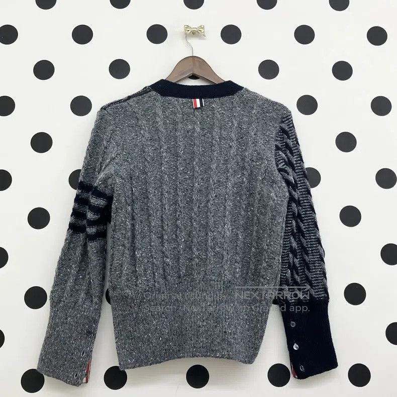 Thom Browne Thom Browne Grey Patchwork Wool Open Cardigan Jacket Size US S / EU 44-46 / 1 - 2 Thumbnail