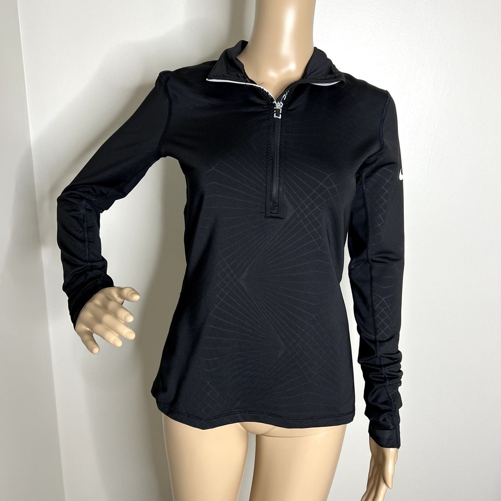 Nike Nike Pro Hyperwarm Black Quarter Zip Top Size M / US 6-8 / IT 42-44 - 8 Thumbnail
