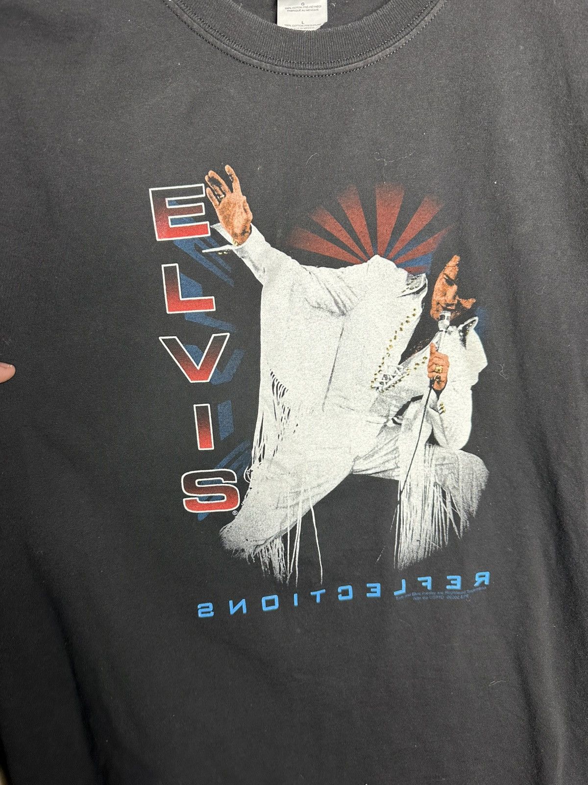 Gildan Vintage 2002 Elvis Presley Reflections Double Sided T-Shirt Size US L / EU 52-54 / 3 - 3 Thumbnail