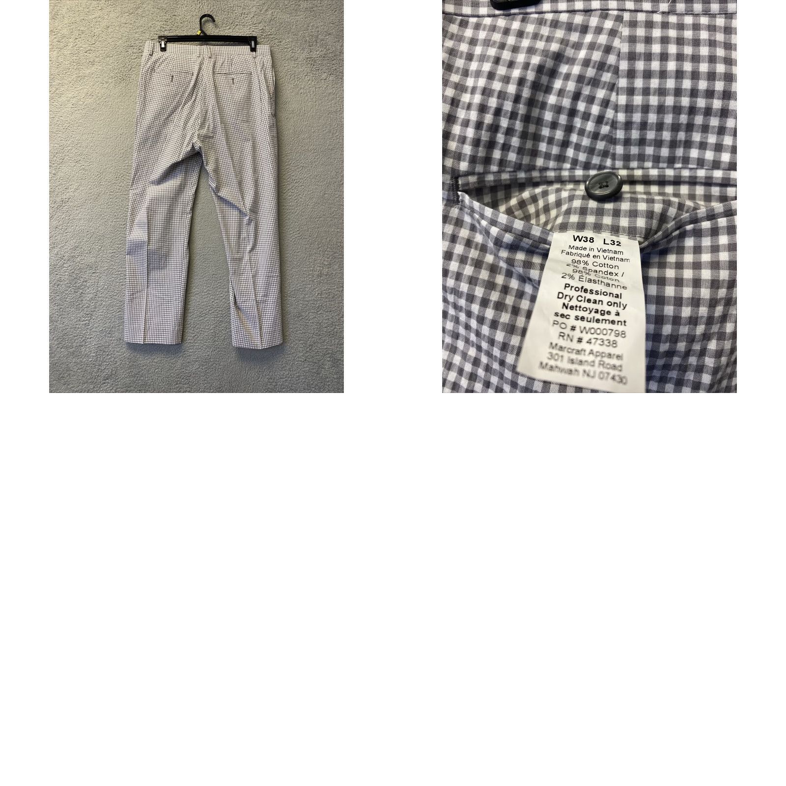 Tommy Hilfiger VINTAGE Tommy Hilfiger Men’s Dress Pants Gray Plaid 36W 32L Inseam 32 Dry Clean Only Mens Pants Size US 36 / EU 52 - 8 Thumbnail