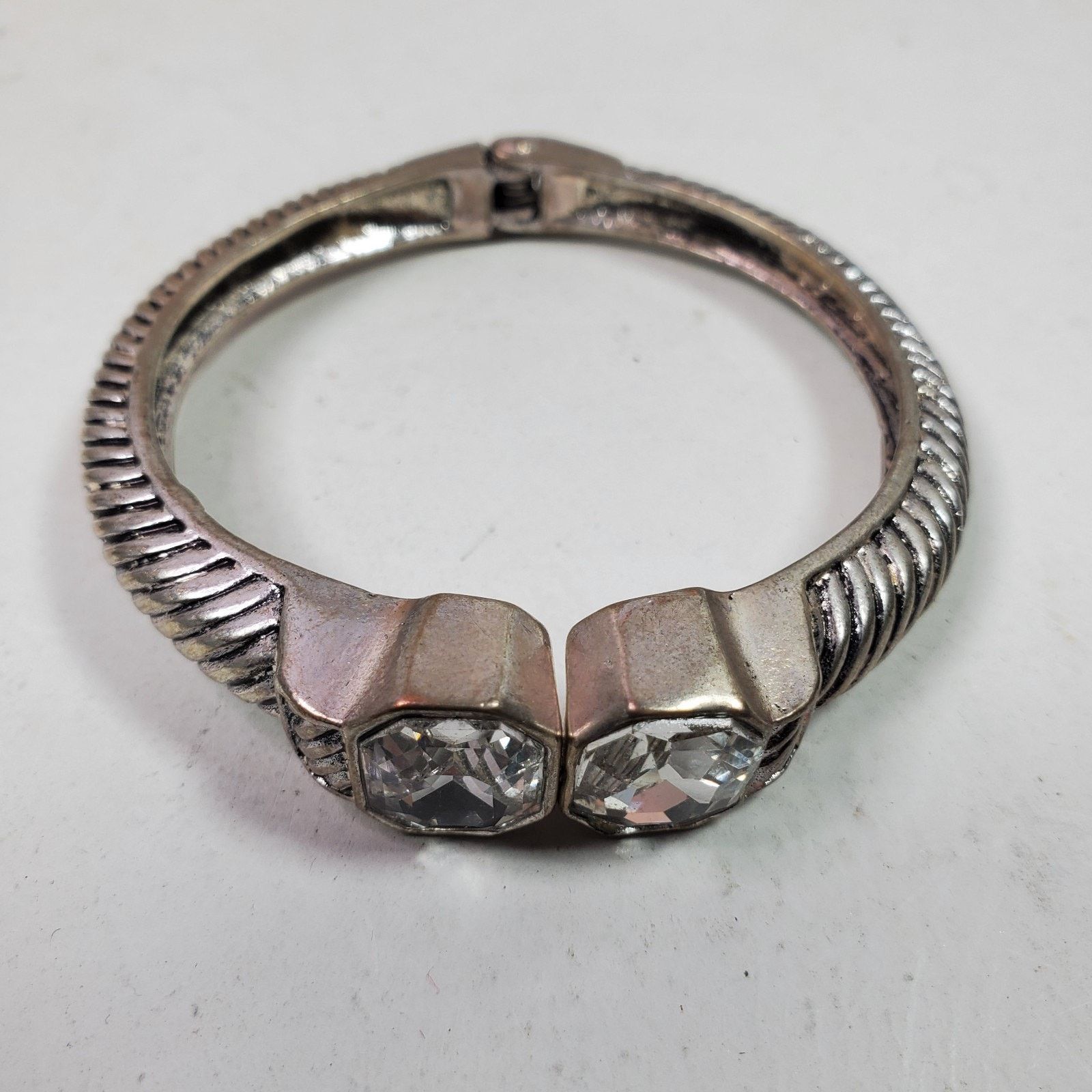 The Unbranded Brand Casual Career Cuff Bracelet Silver Tone BIG Rhinestones NOS Size ONE SIZE - 2 Thumbnail
