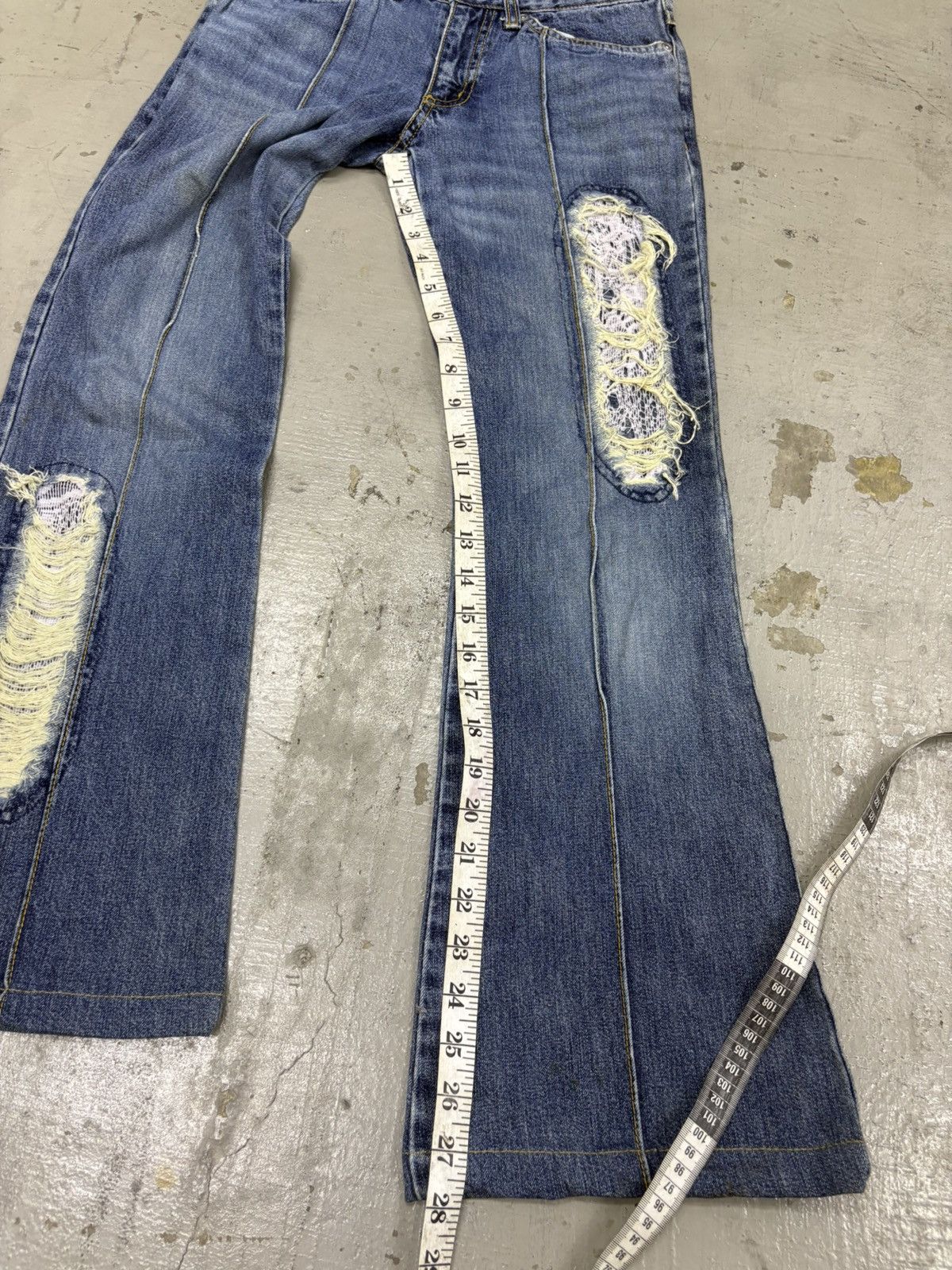 If Six Was Nine Beast Flared Distress Denim Jeans Size US 28 / EU 44 - 18 Thumbnail