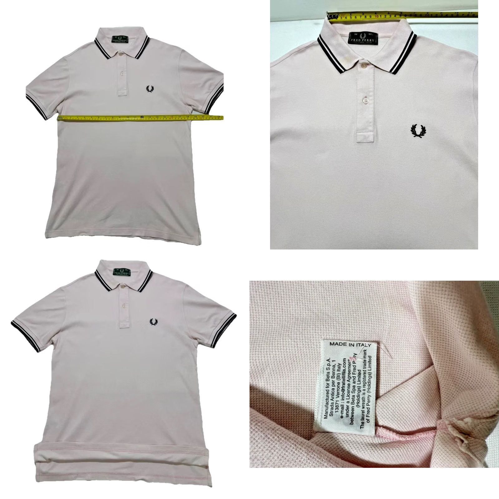 Fred Perry Fred Perry Polo Shirt | Twin Tipped | Men’s | Size M | Pink | Short Sleeve, Collared, Button Front | Cotton Knit, Regular Fit Size US M / EU 48-50 / 2 - 8 Thumbnail
