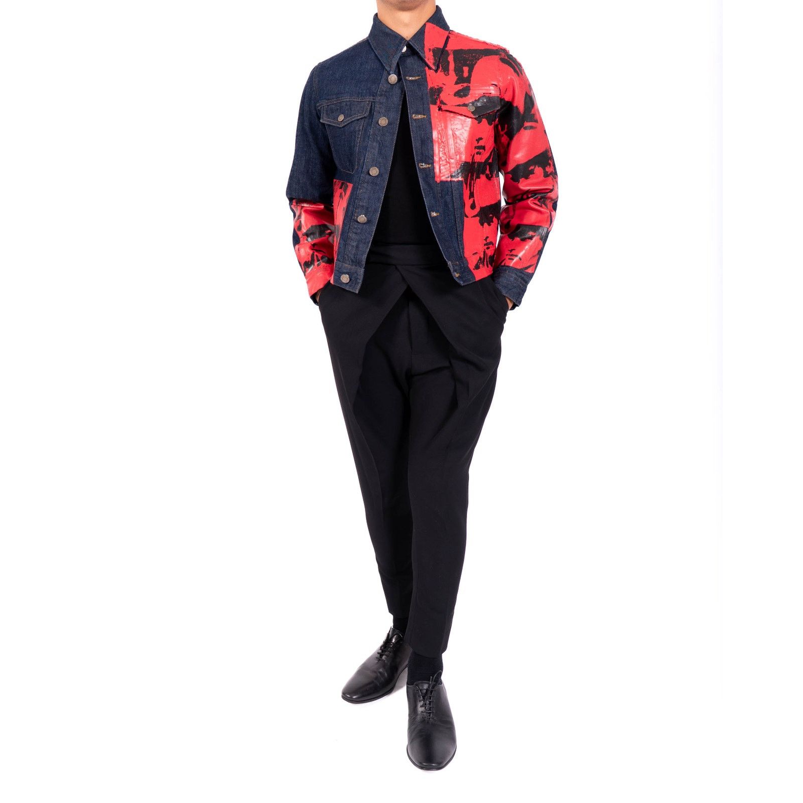 Calvin Klein 205W39NYC SS18 Dennis Hopper Screenprinted Denim Trucker Jacket Size US S / EU 44-46 / 1 - 6 Thumbnail