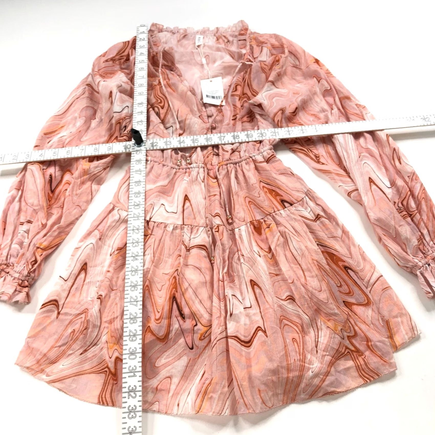 Vintage Kivari Benita NEW Pink Marble US 4 Women’s Lined Mini Dress Boho Festival HRJ Dress Short Bohemian Women’s Lined Mini 4 Pink Marble Size S / US 4 / IT 40 - 6 Thumbnail