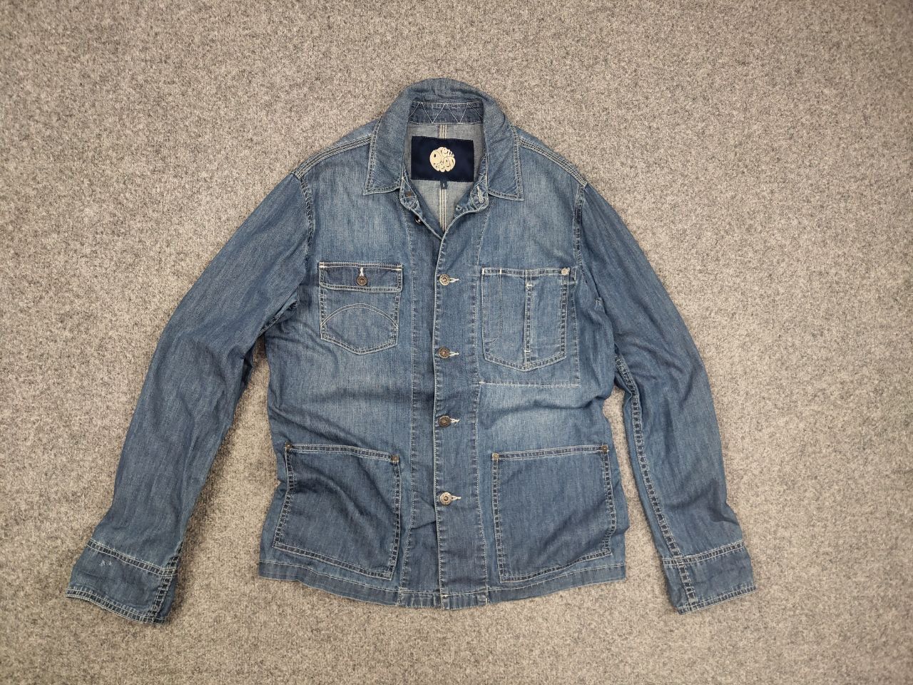 Pretty Green Vtg Pretty Green Design Work Overshirt Pocket Denim Jacket Size US M / EU 48-50 / 2 - 9 Thumbnail