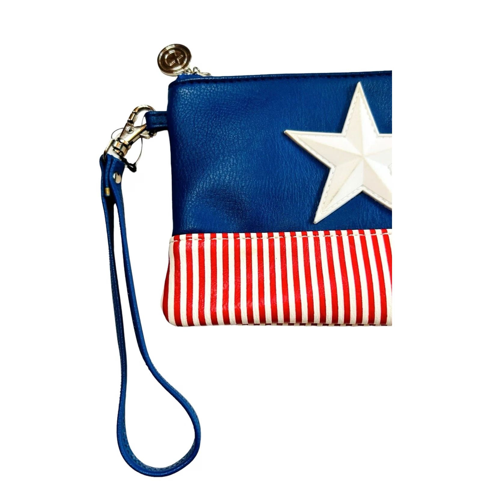 Vintage VINTAGE Marvel Disney Captain America Wristlet Wallet Purse 8"×5" Patriotic / Star NWOT Size ONE SIZE - 4 Thumbnail