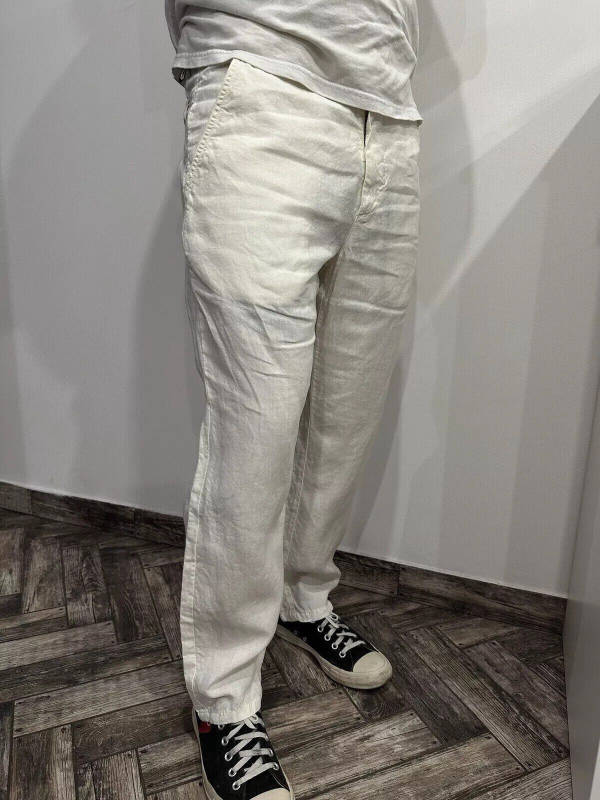 Trussardi Trussardi Jeans Beige Linen Lino Men's Casual Italy Pants Size US 30 / EU 46 - 1 Thumbnail