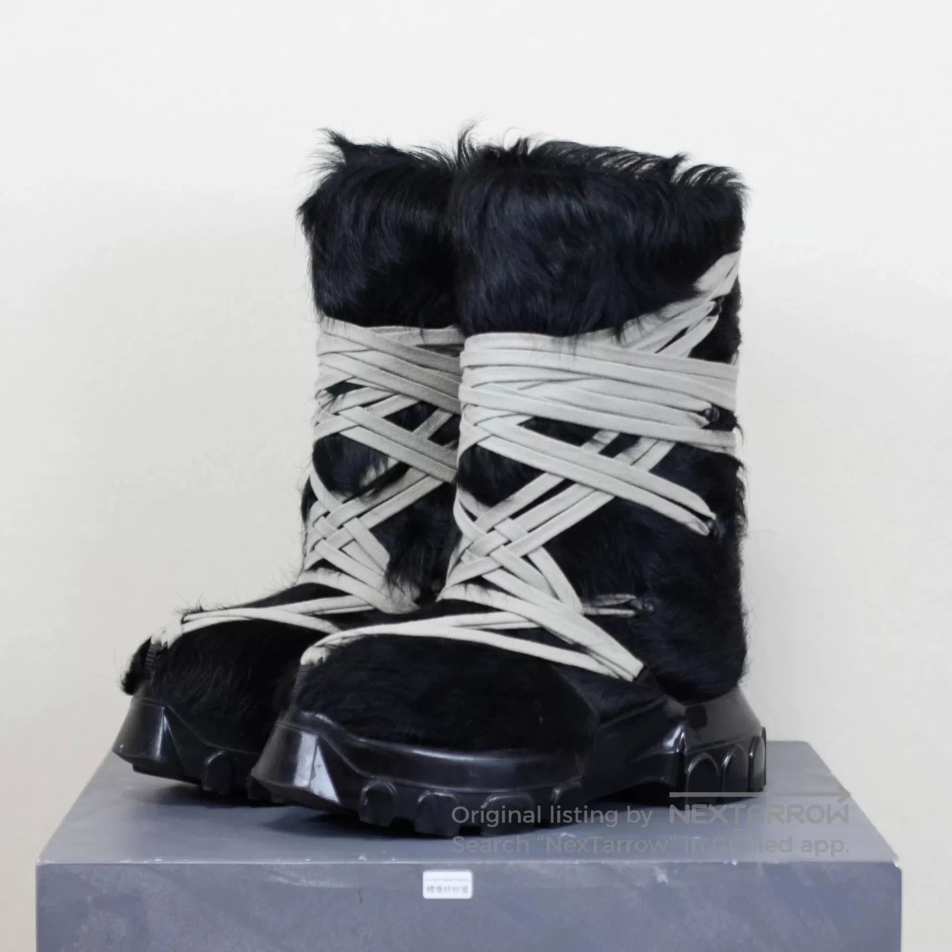 Rick Owens Rick Owens Black Furry Lace. Size US 5.5 / EU 38 - 1 Thumbnail