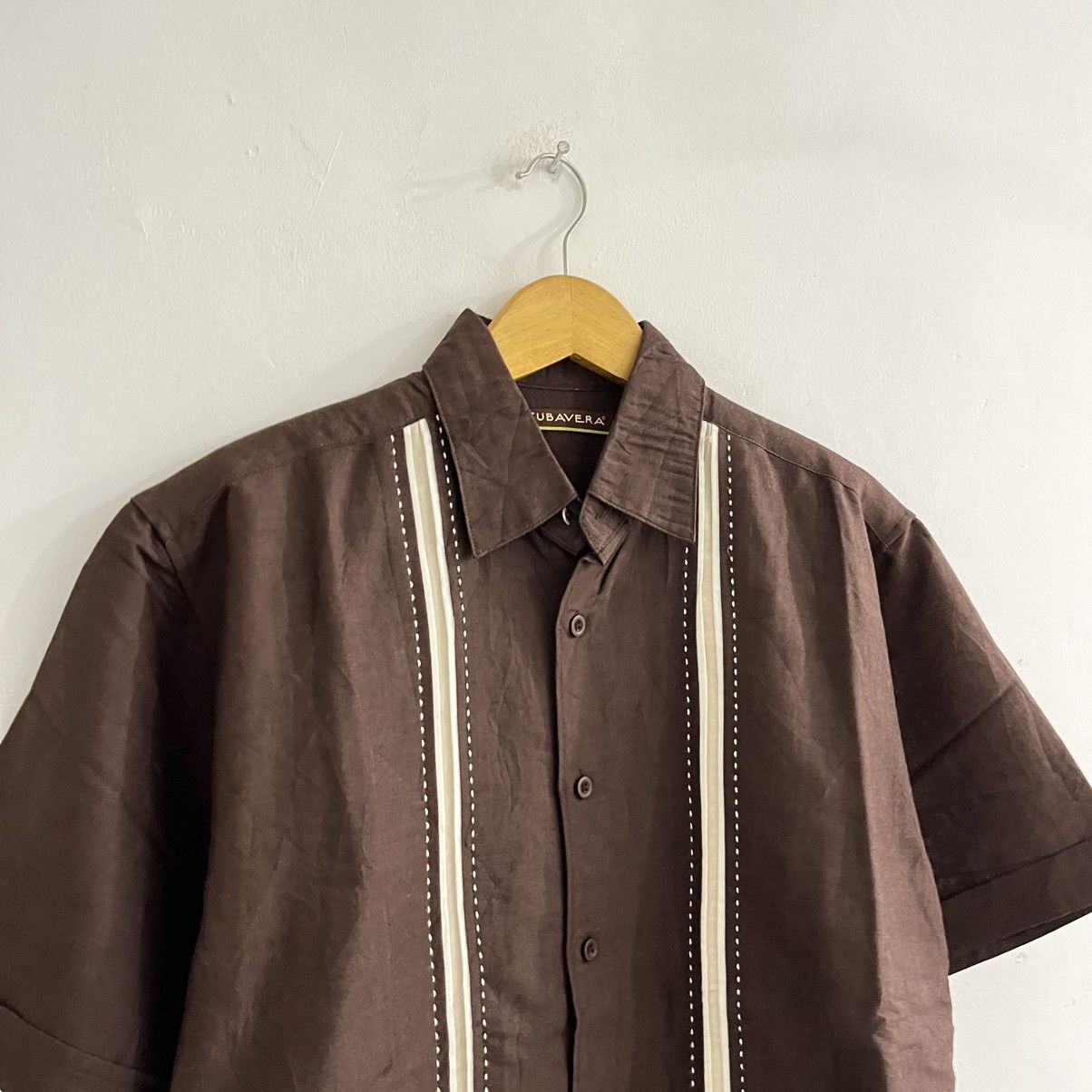 Cubavera Cubavera - Brown Short Sleeve Shirt Size US L / EU 52-54 / 3 - 3 Thumbnail