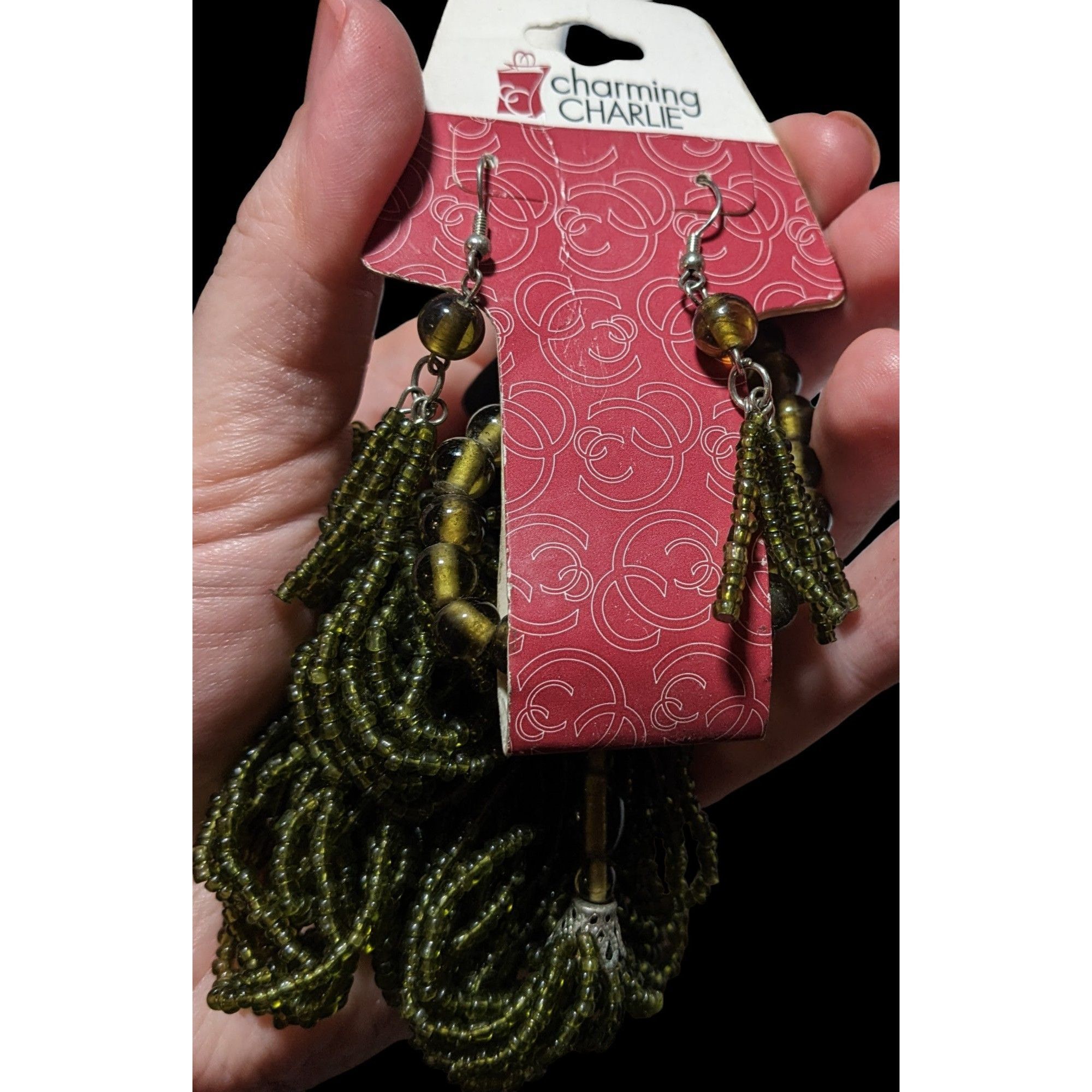 Other Charming Charlie Green Glass Beaded Necklace And Earring Set Size ONE SIZE - 4 Thumbnail