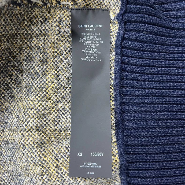 Saint Laurent Paris saint Laurent paris21 FW Madras tweed plaid sweater 2503-N Size XS / US 0-2 / IT 36-38 - 4 Thumbnail