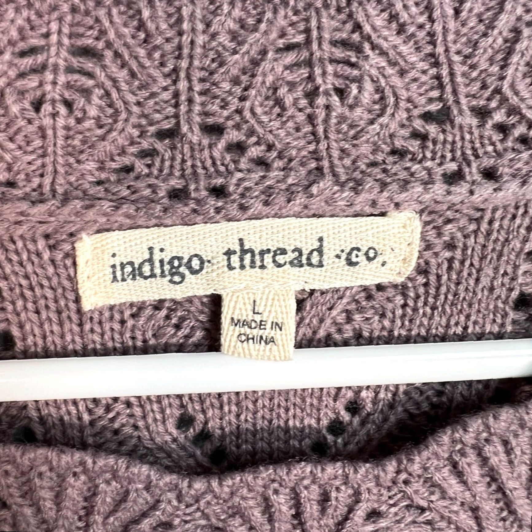 Vintage Indigo Thread Co. Lavender Open Knit Sweater Womens Large Pullover Size L / US 10 / IT 46 - 3 Thumbnail
