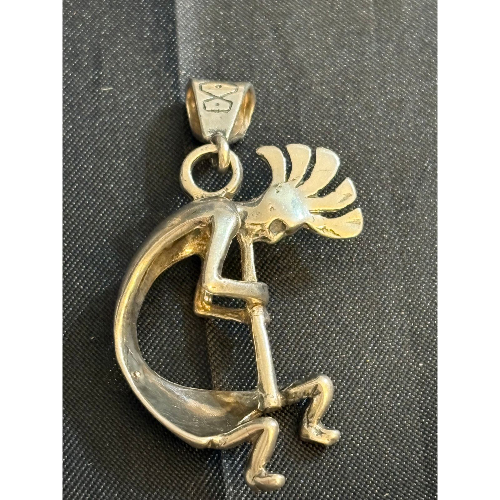 Other Sterling Silver Kokopelli Pendant Unmarked Southwestern Size ONE SIZE - 3 Thumbnail