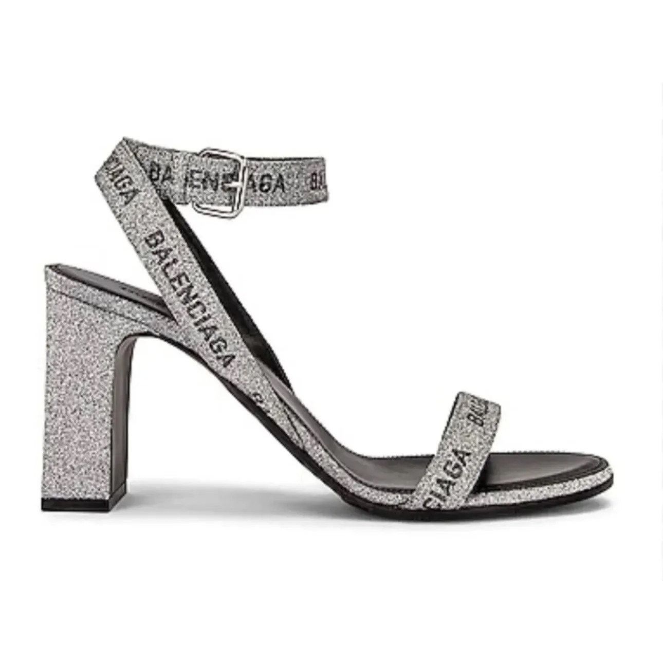 Balenciaga Balenciaga Round Glitter Logo Sandals Sz.38 Size US 7 / IT 37 - 2 Thumbnail