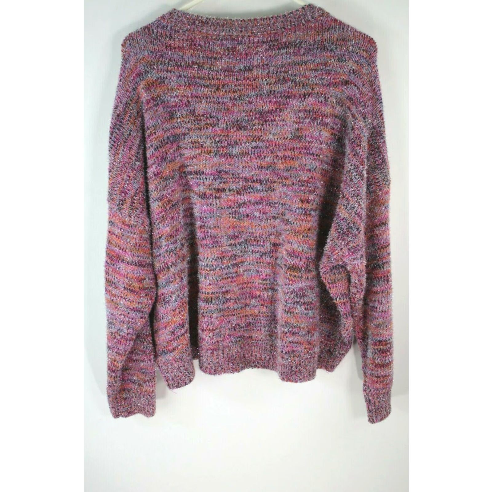 Vintage WILD FABLE Womens Shimmer Pink Knit Sweater Pullover Long Sleeve Round Neck Size XXL Casual Size XXL / US 16-18 / IT 52-54 - 2 Thumbnail