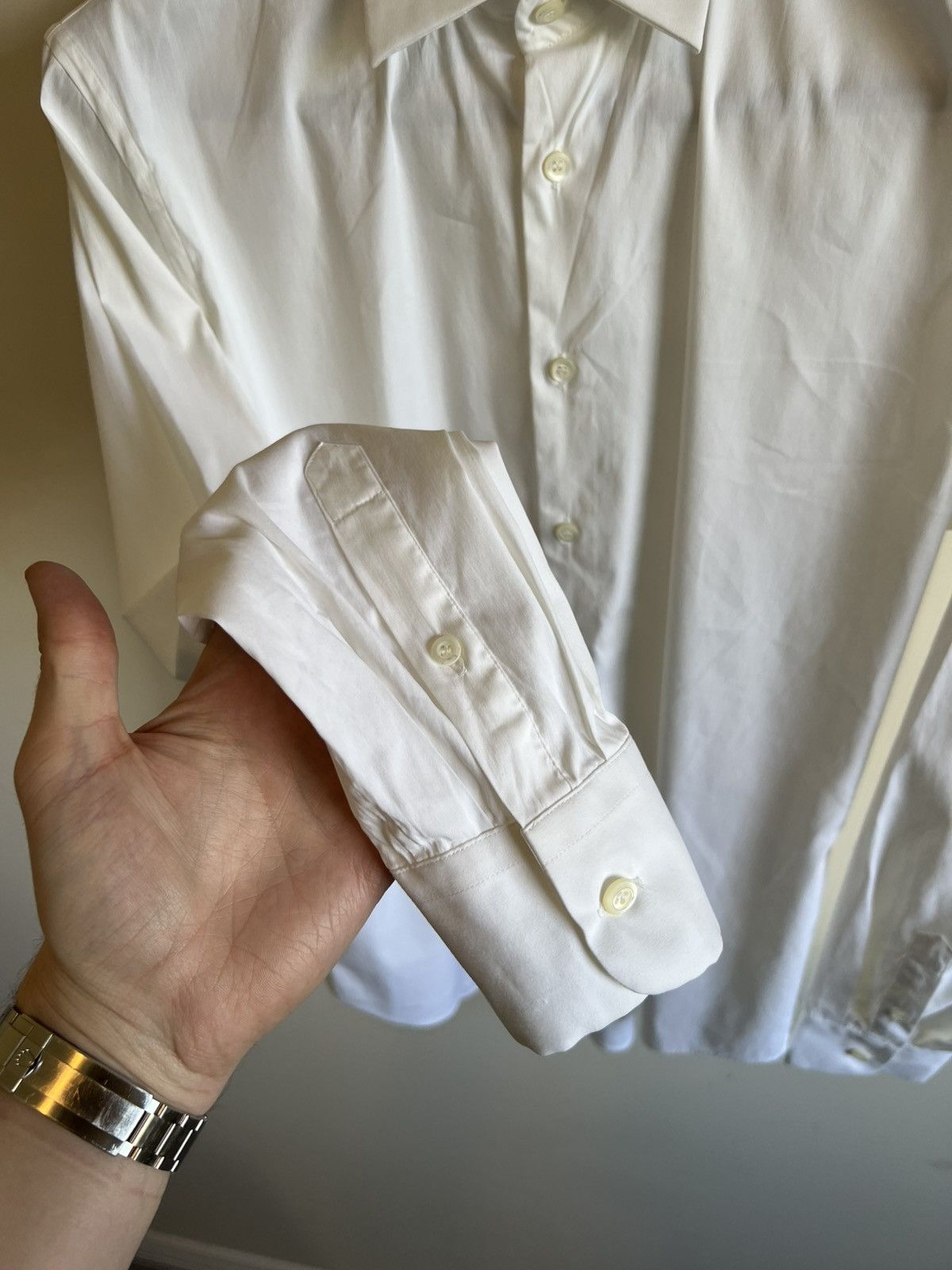 Prada SS18 Prada Shirt Button Up White 38 15.5 Size US M / EU 48-50 / 2 - 3 Thumbnail