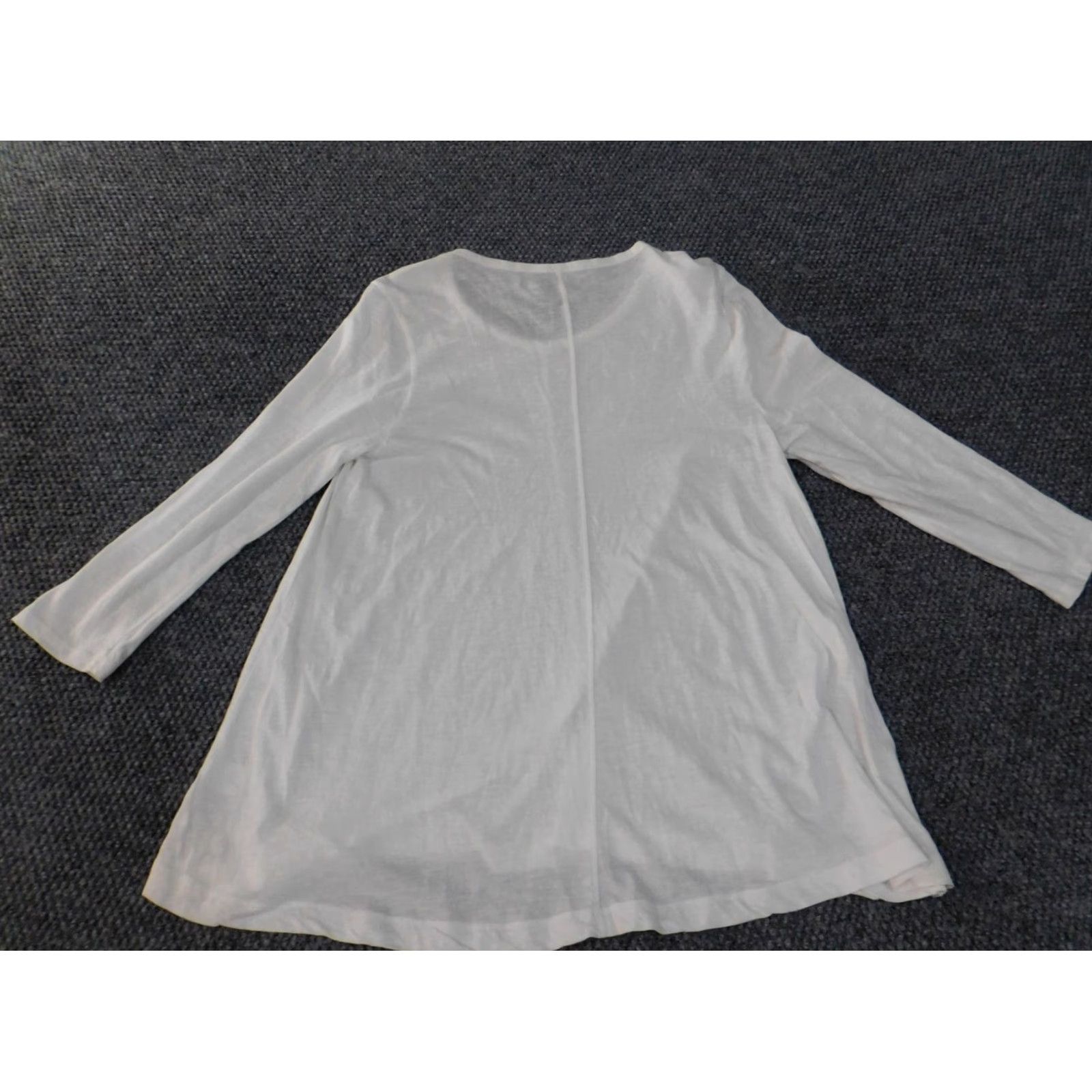 Vintage Crown & Ivy Blouse Shirt Women Medium White Round Neck Cotton Rayon Pullover Casual Fit Regular Stretch Classic Size M / US 6-8 / IT 42-44 - 7 Thumbnail