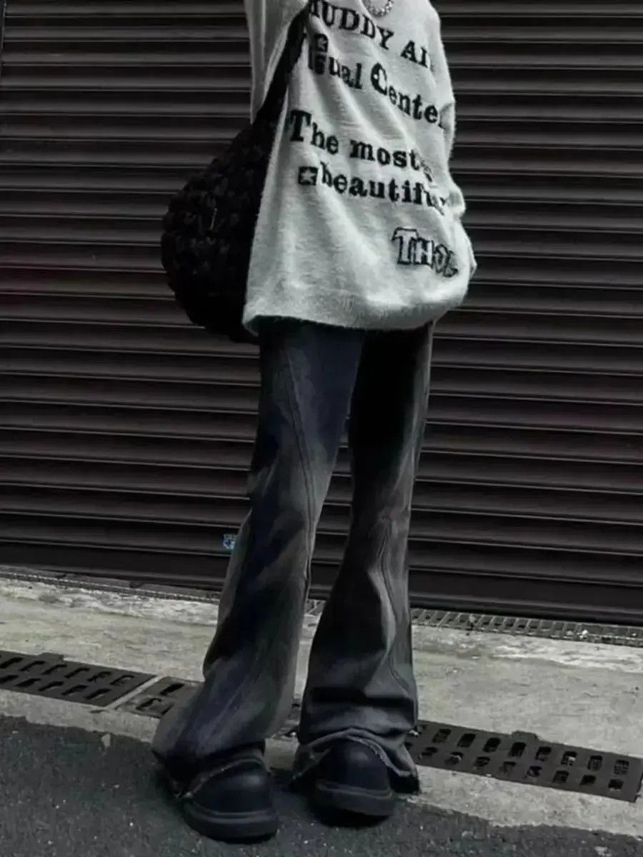 Street Hip Hop Grunge Y2K Micro Flared Jeans