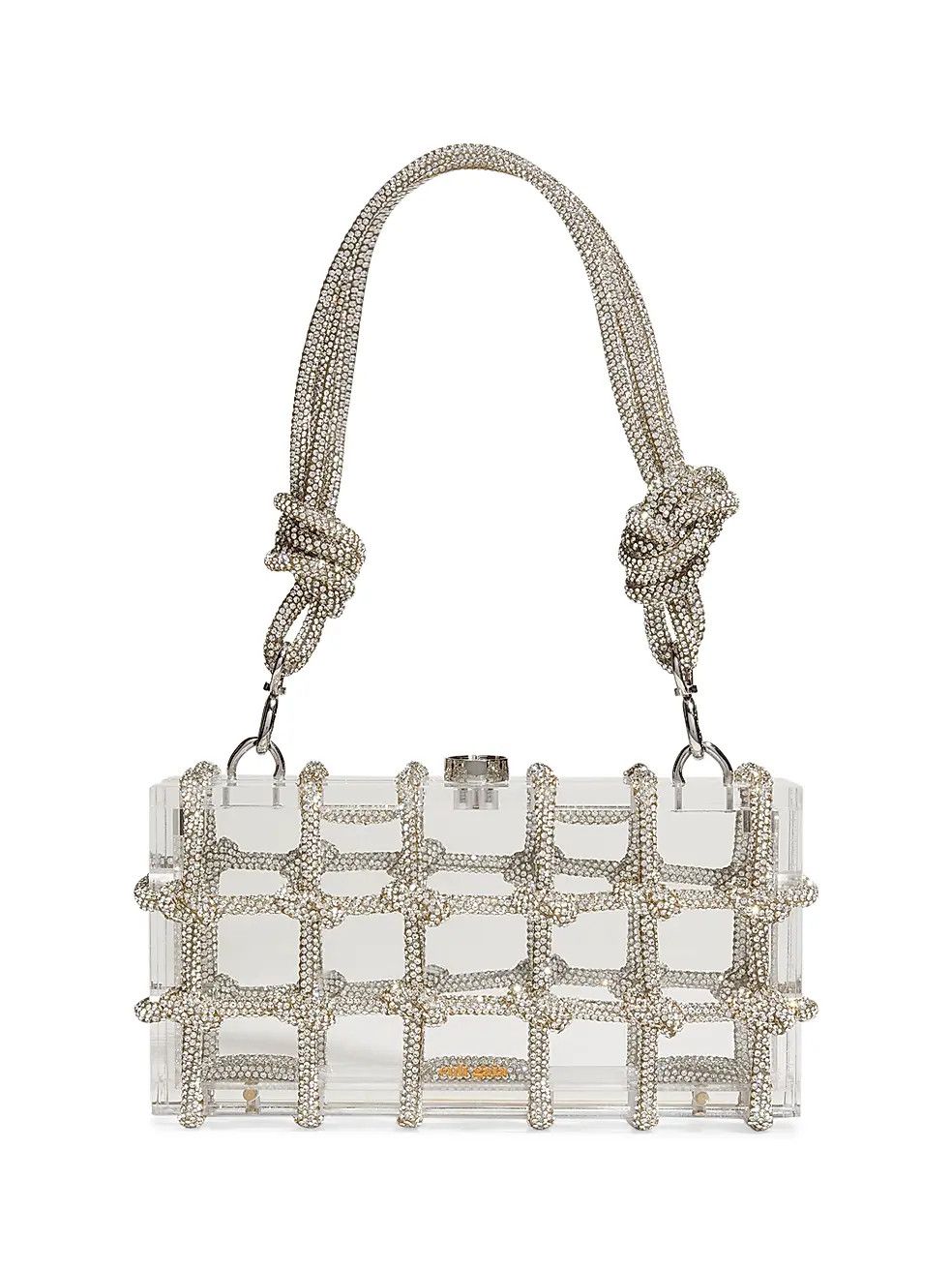 Cult Gaia os11x0326 Size: OS / Bess Acrylic Top Handle Bag in Silver Size ONE SIZE - 1 Thumbnail