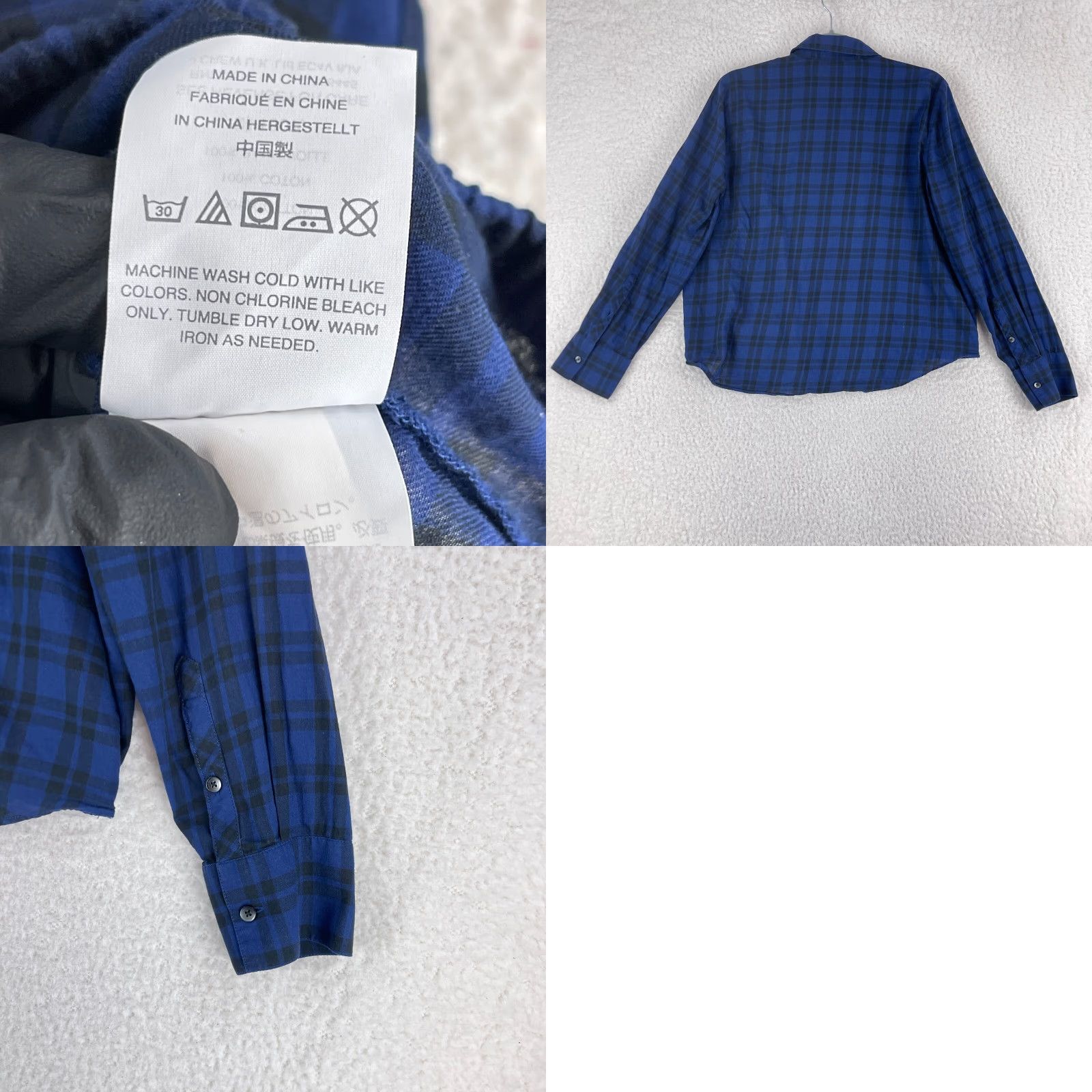 Madewell Madewell Blue Arion Plaid Wrap-Front Shirt Womens Large Long Sleeve Button-Up Size L / US 10 / IT 46 - 9 Thumbnail