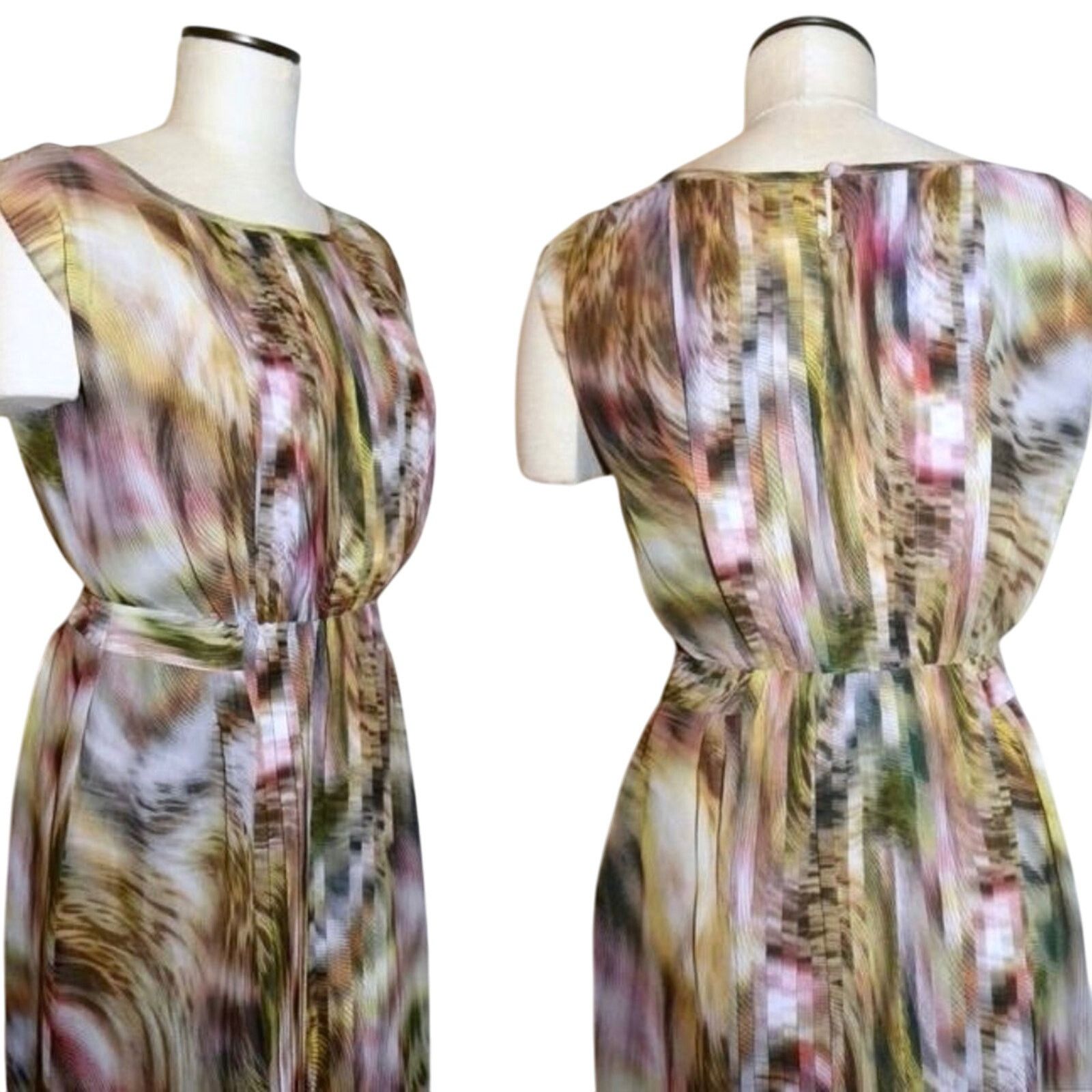 Ellen Tracy Ellen Tracy Multi Color Career Sleeveless Office Dress 6 Size S / US 4 / IT 40 - 5 Thumbnail