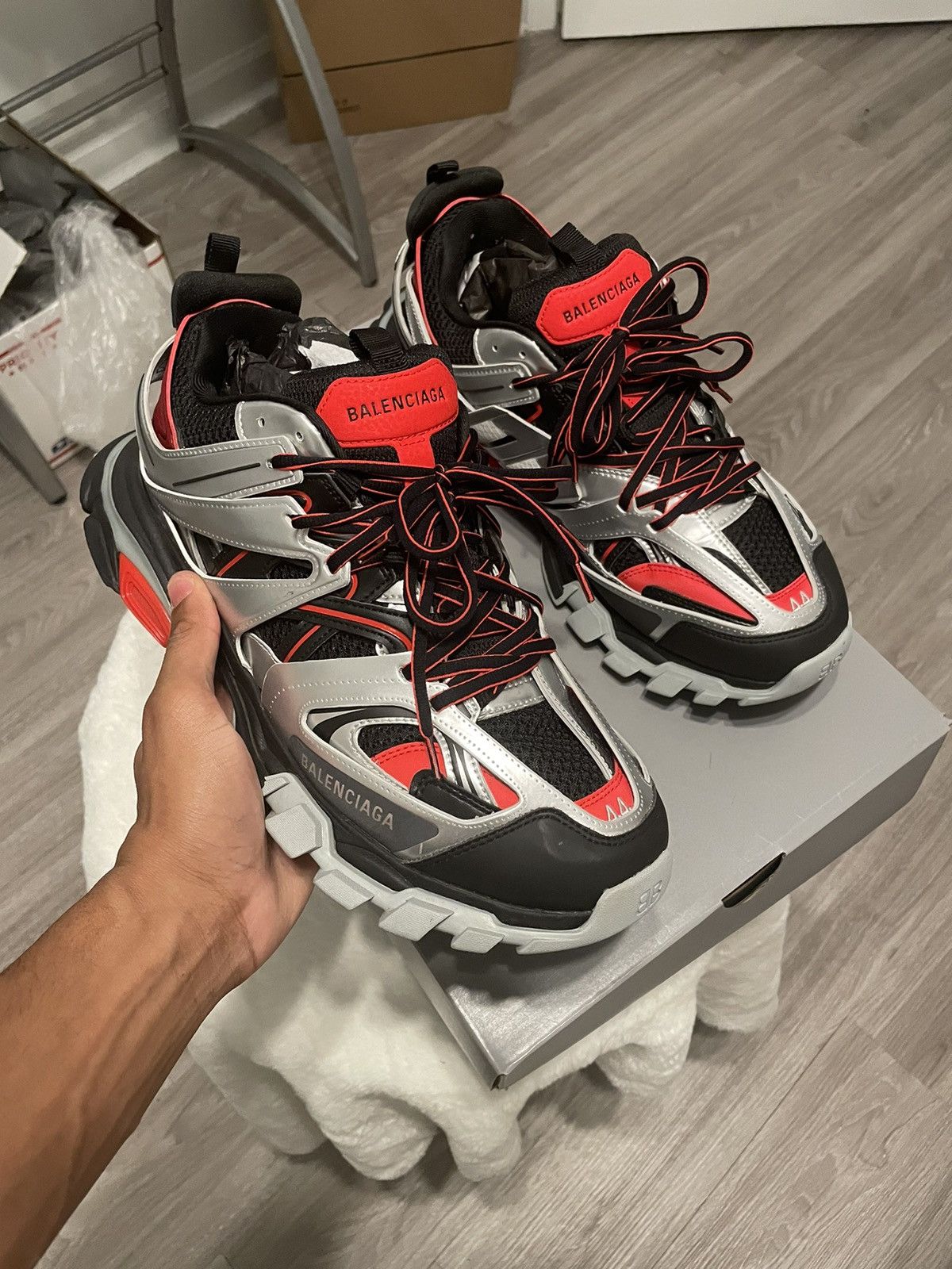 Balenciaga Balenciaga metallic track sneakers Size US 11 / EU 44 - 1 Thumbnail