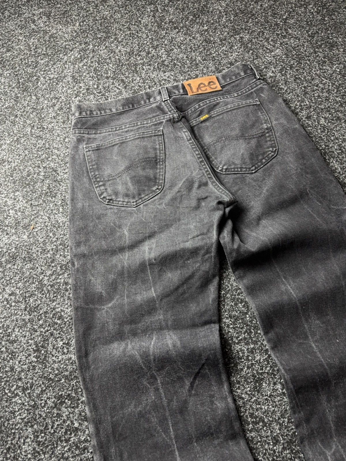 Lee Vintage 00s USA Lee Black Jeans Straight Fit Y2K Faded Size US 31 - 17 Thumbnail
