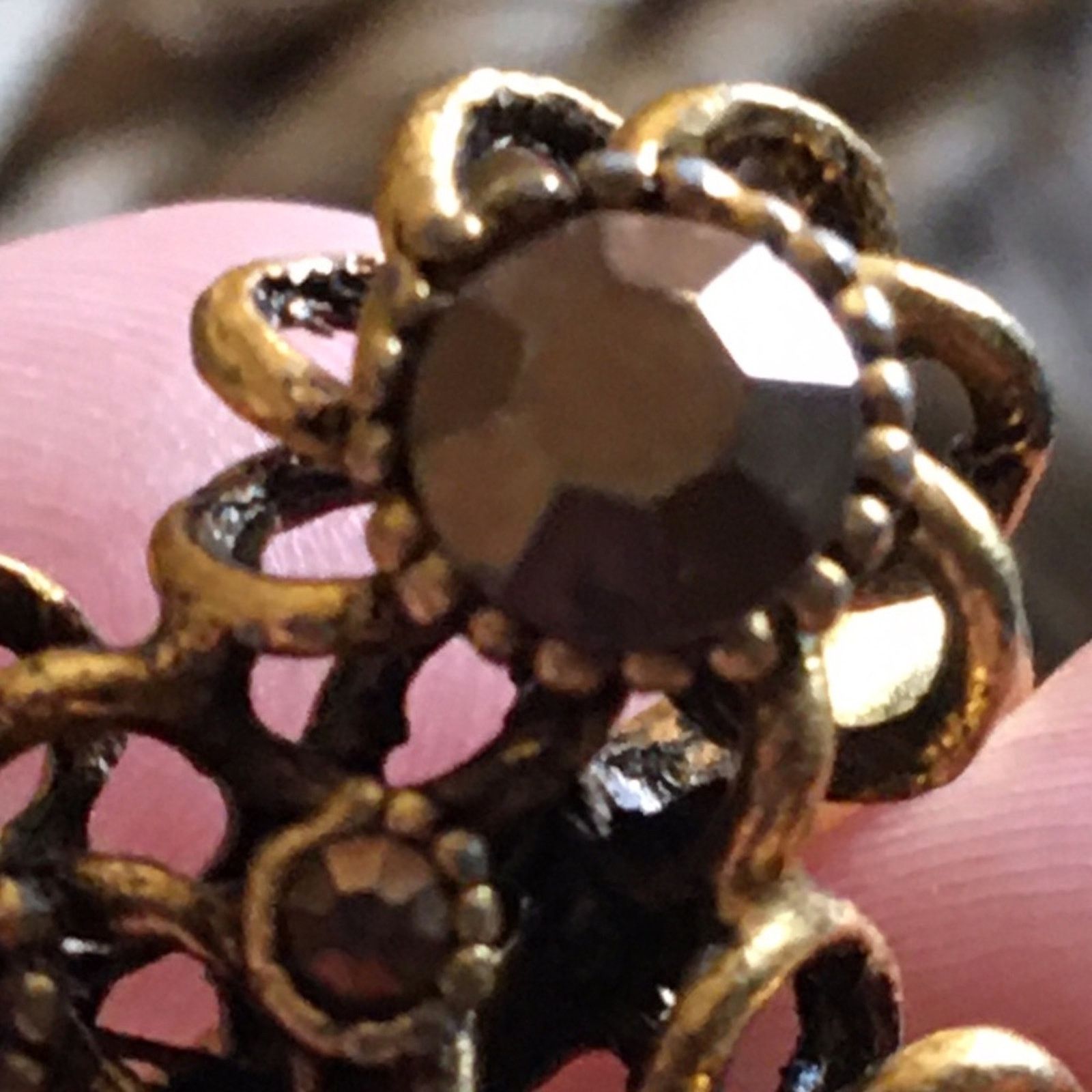 Vintage Vintage 60s gold tone faceted glass ring Size ONE SIZE - 8 Thumbnail