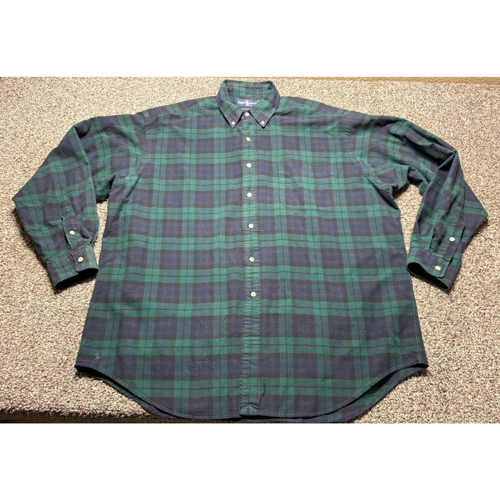 Ralph Lauren Ralph Lauren The Big Oxford Shirt Mens L Blackwatch Plaid Button-Up Shirt Size US L / EU 52-54 / 3 - 2 Thumbnail