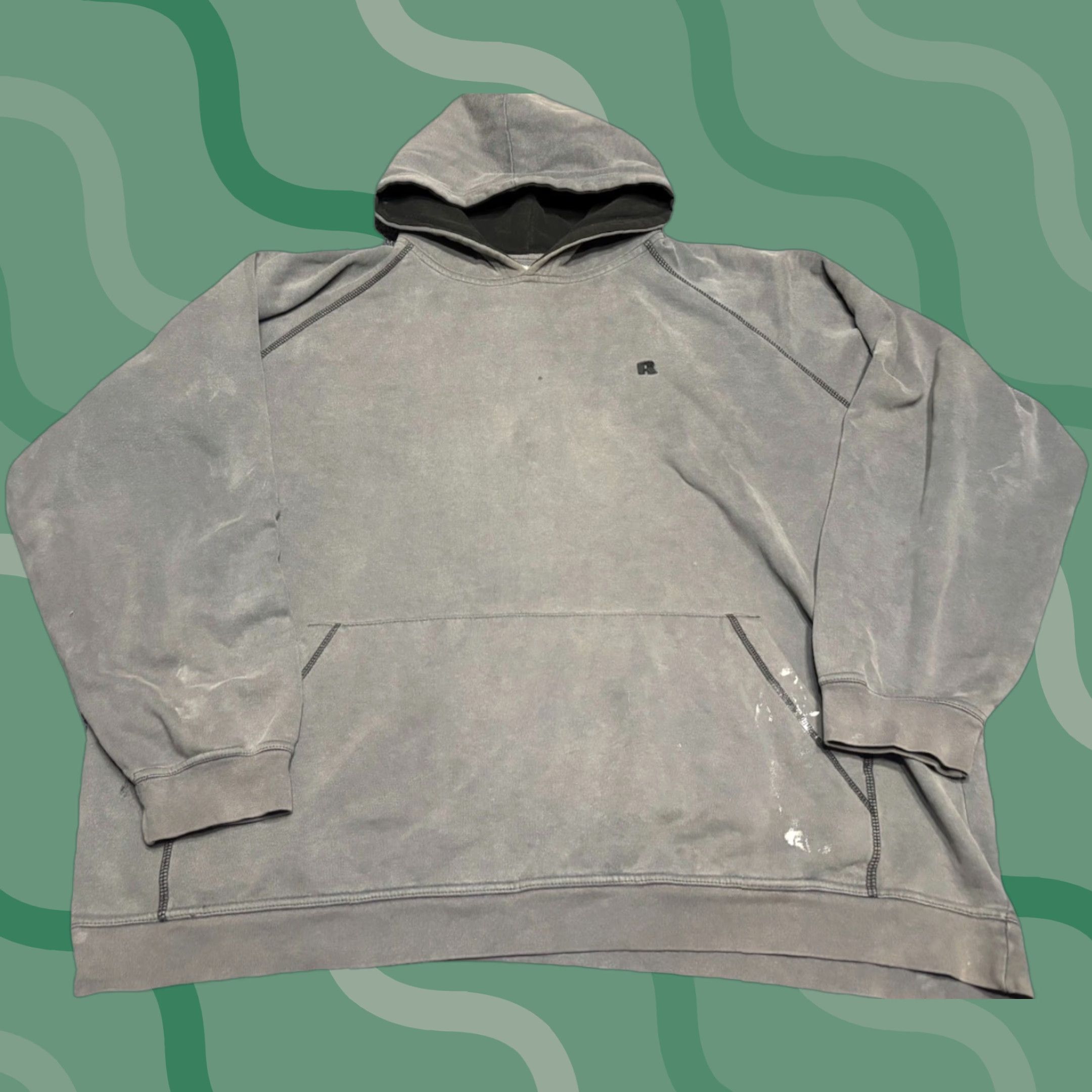Russell Athletic VINTAGE Russell Athletic Hoodie Mens 2XL Gray Cotton Fleece Logo Embroidered Pullover Sweatshirt Size US XXL / EU 58 / 5 - 1 Thumbnail