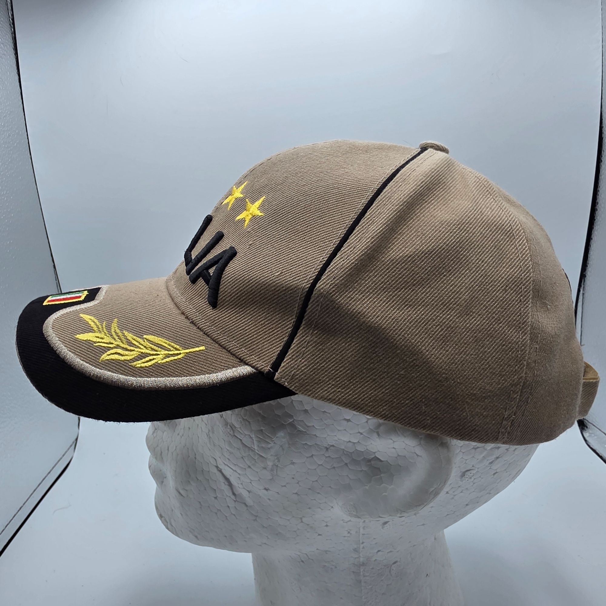 Other Italia Adults Beige Black Baseball Cap Stars Laurel Leaves F Size ONE SIZE - 2 Thumbnail