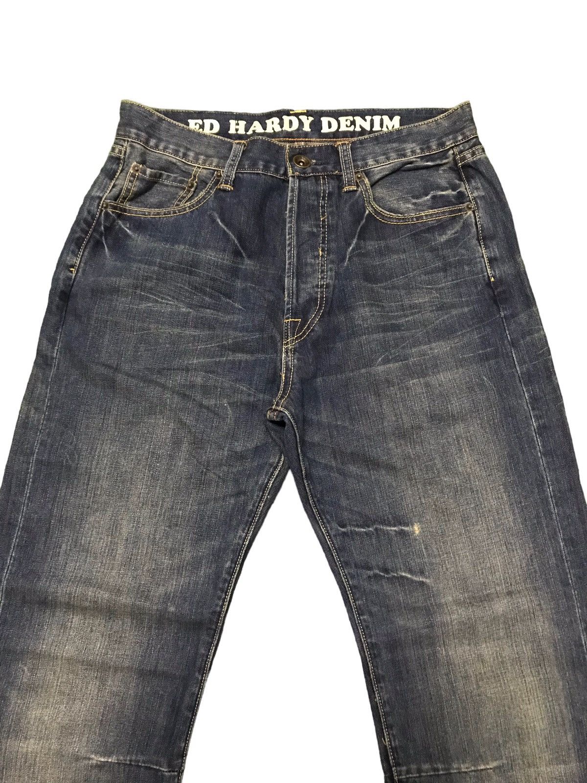 Ed Hardy BEST OFFER🔥Y2K Ed Hardy Eagle Snake Skull Embroidery Jeans Size US 31 - 3 Thumbnail