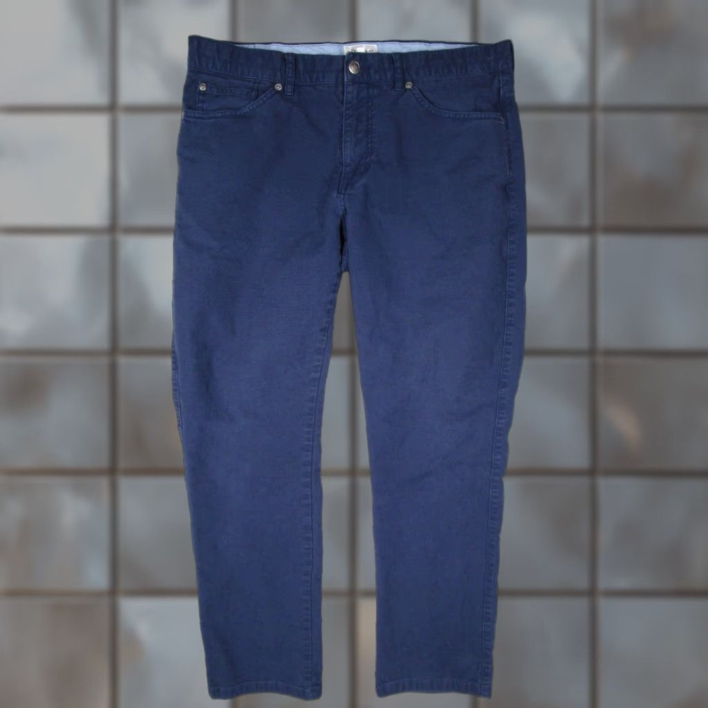Peter Millar PETER MILLAR Men's Casual Blue Canvas Chino Pants 35x27 5-Pocket Regular Fit Size US 35 - 1 Thumbnail