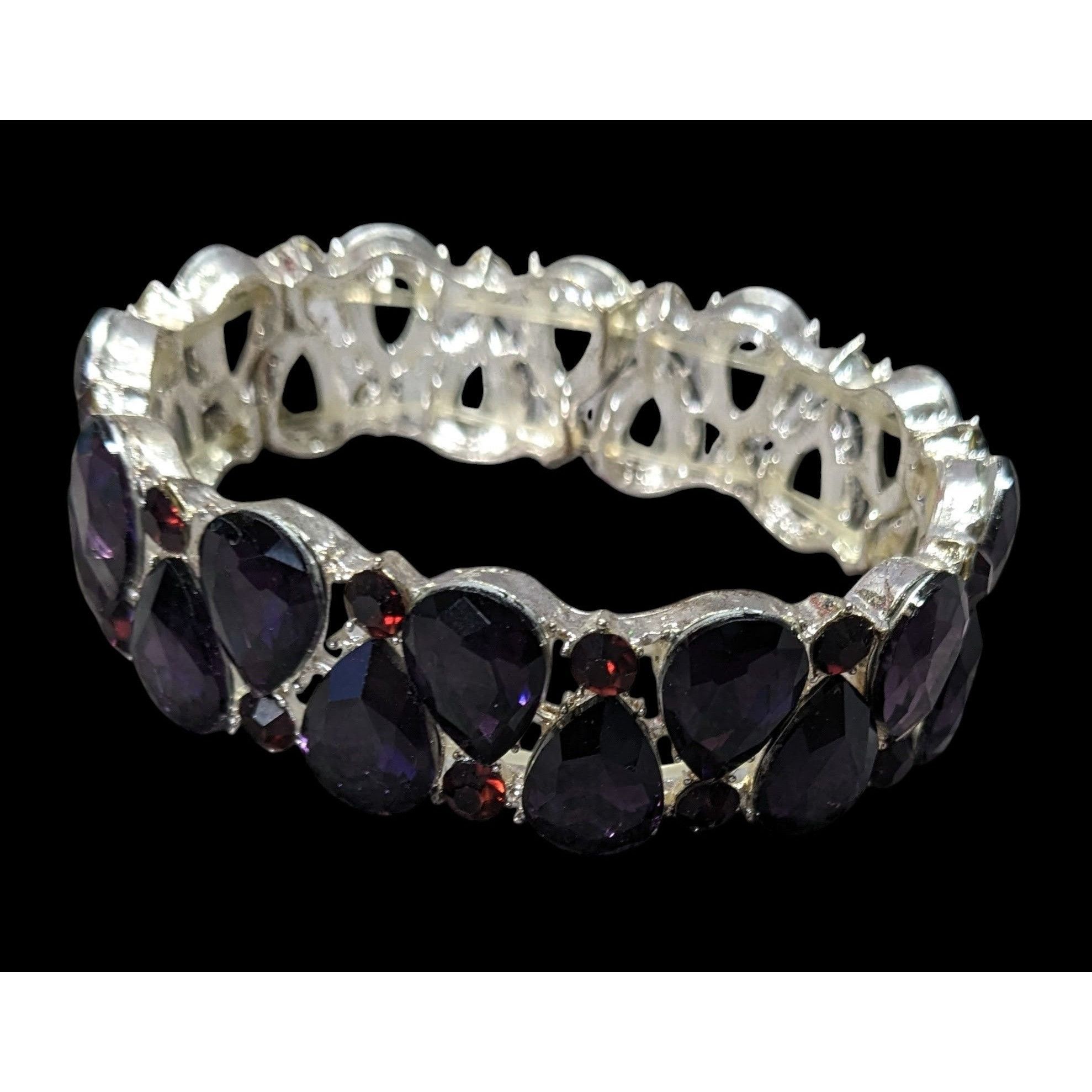 Other Elegant Glam Goth Teardrop Stretch Statement Bracelet With R Size ONE SIZE - 1 Thumbnail