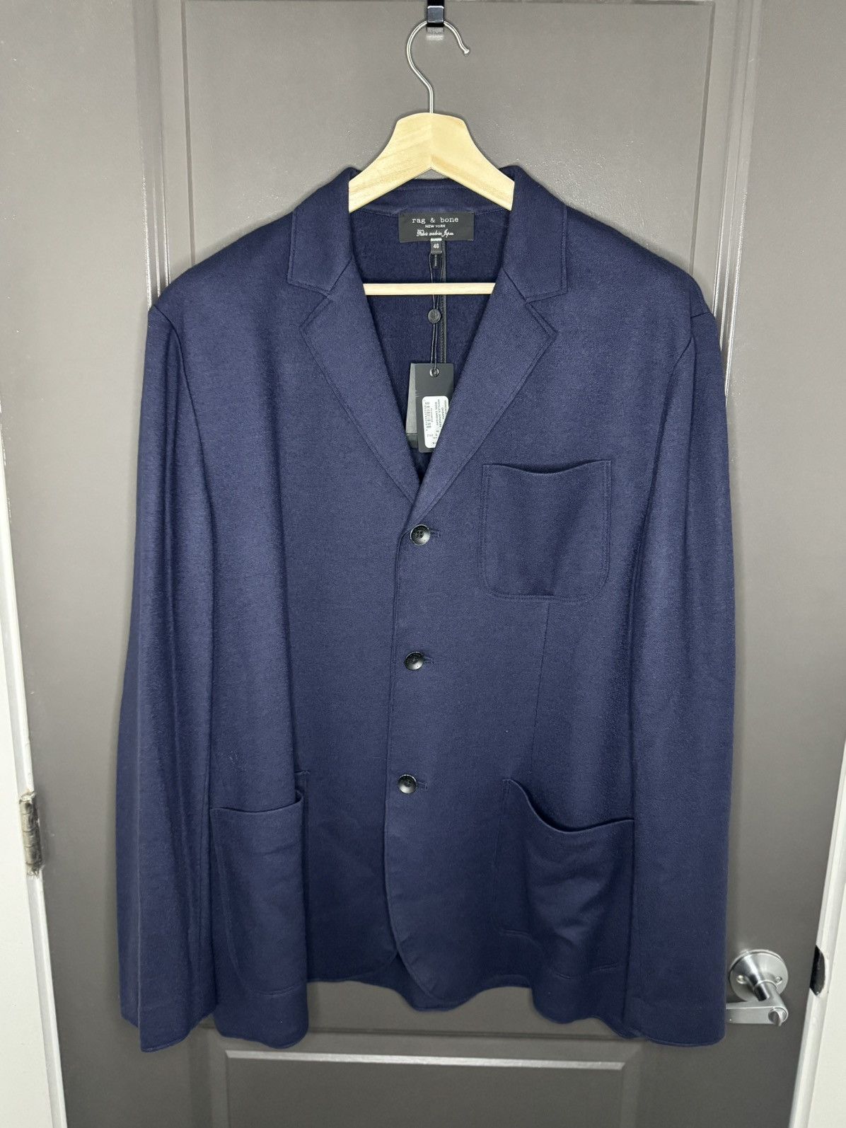 Rag & Bone rag & bone Achilles Japanese Wool Cardigan Blazer Navy 46R Size 46R - 13 Thumbnail