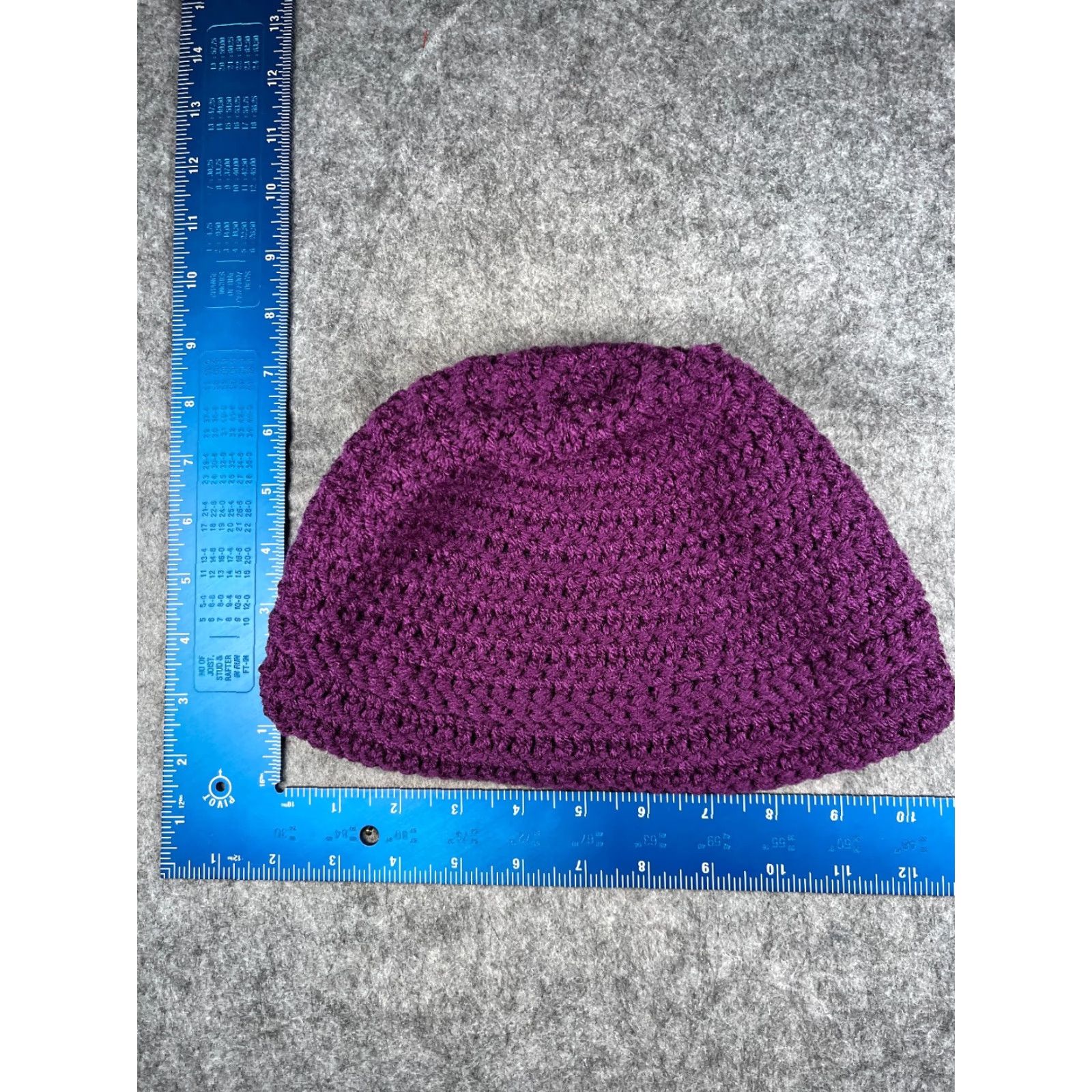 Vintage Handmade Beanie Adult One Size Purple Crochet Knit Breathable Acrylic Toque Outdoor Ski Size ONE SIZE - 5 Thumbnail