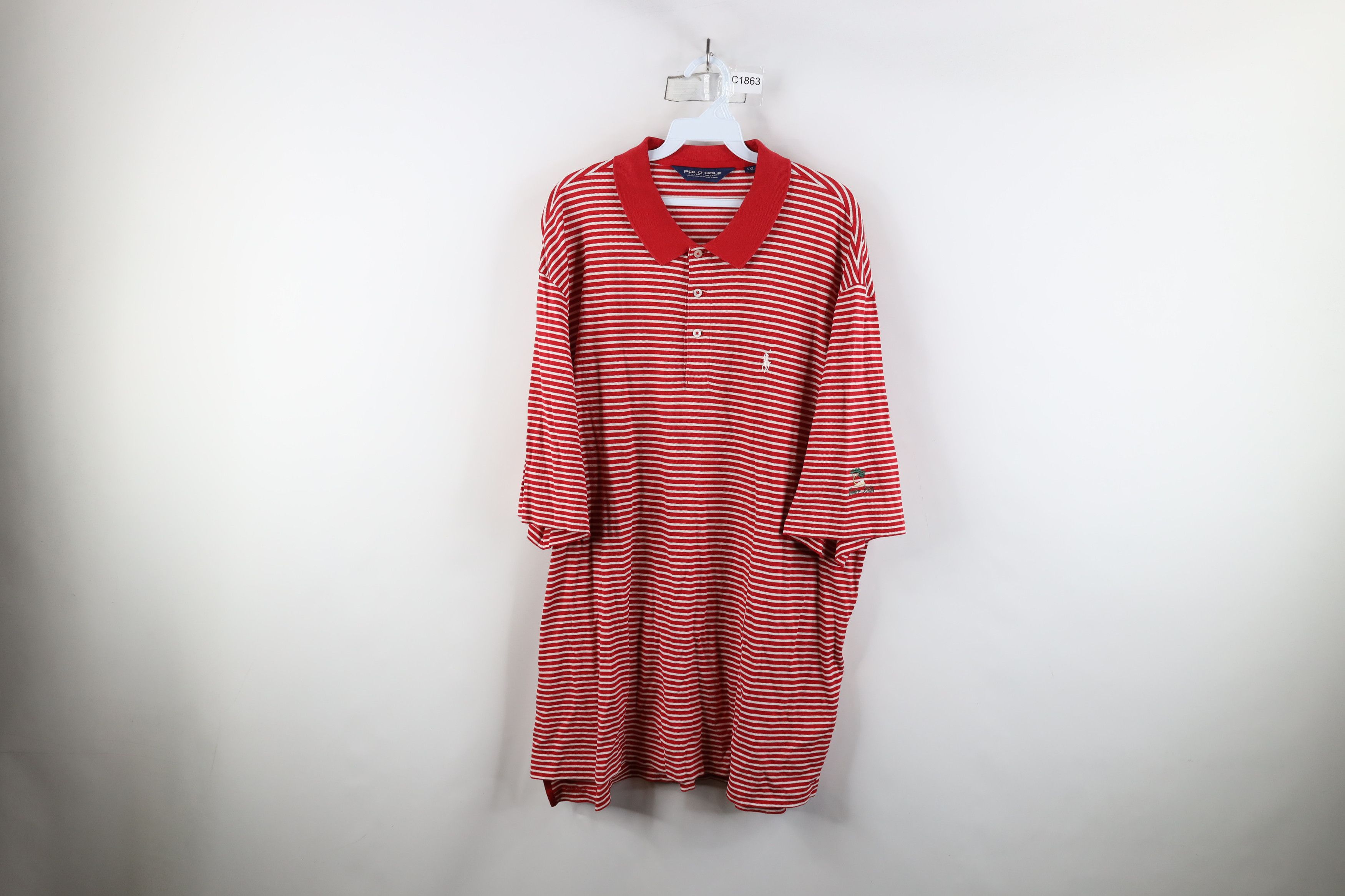 Ralph Lauren × Vintage Vintage Polo Golf Ralph Lauren Cane Striped Knit Polo Shirt Size US XXL / EU 58 / 5 - 1 Thumbnail
