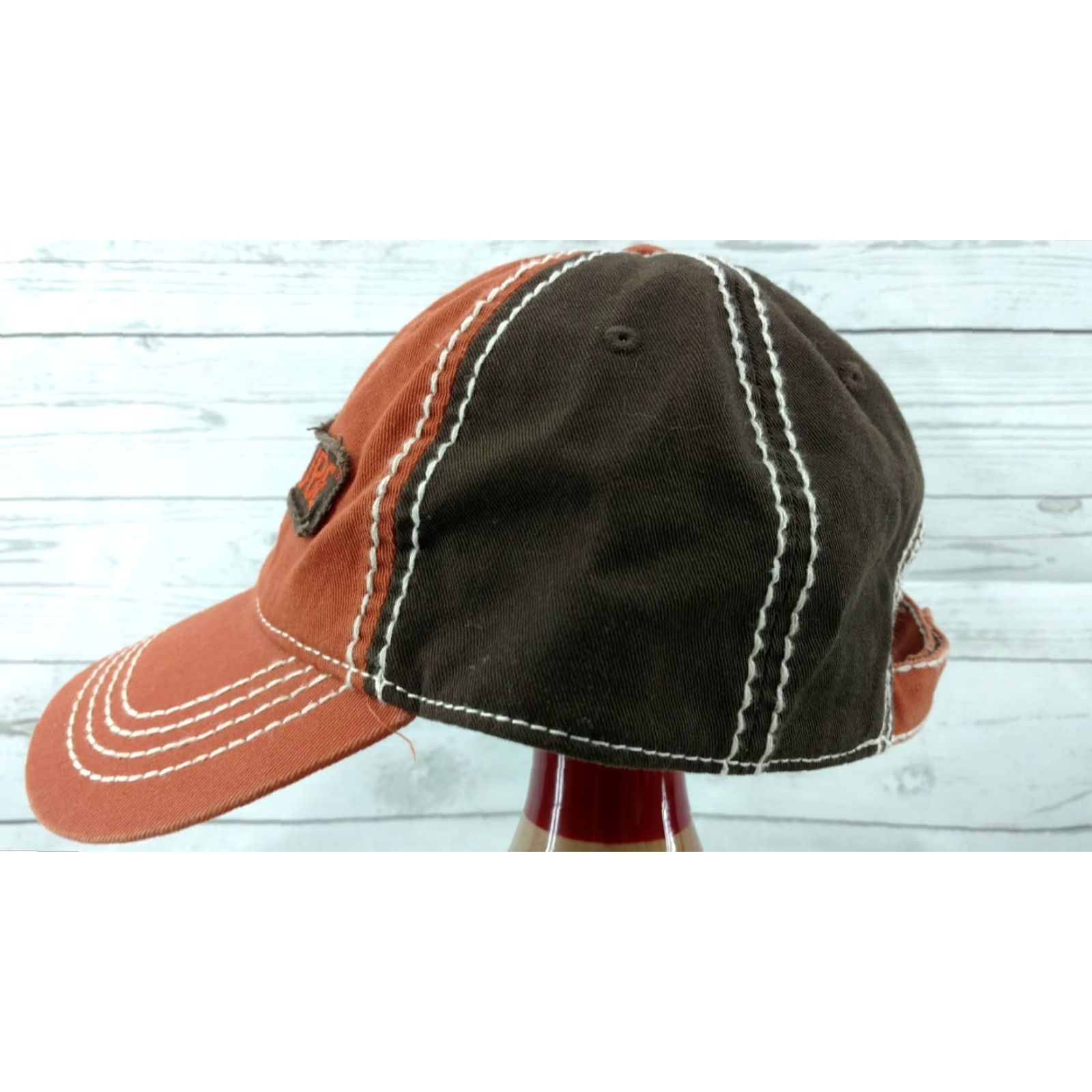 Vintage PETRO LUBE Mobile Delvac Orange Brown Baseball Hat Cap Adjustable Adult Size Size ONE SIZE - 5 Thumbnail