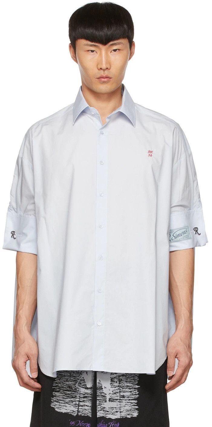 Raf Simons o1y0325 Logo Solid Color Shirt in Light Blue Size US XS / EU 42 / 0 - 1 Thumbnail